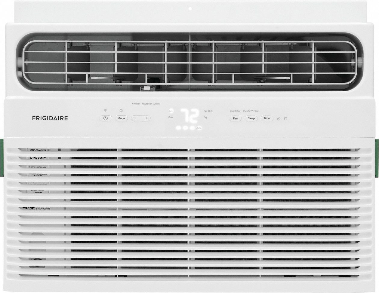 Window Air Conditioner: 700 sq ft, 14, 000 BtuH, 115V AC, 5-15P, 14 1/2 in x 22 in x 22 in
