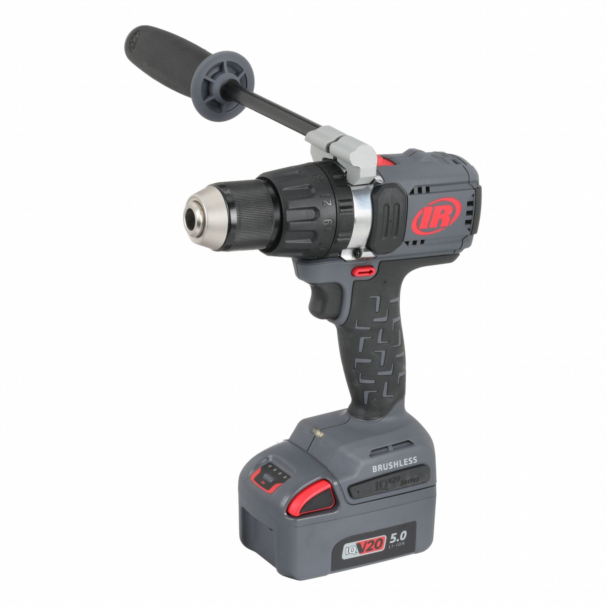 Hammer Drill: 20V DC, 1/2 in Chuck, 3/8 in Concrete Capacity, 2 Speeds, 91.67 ft-lb