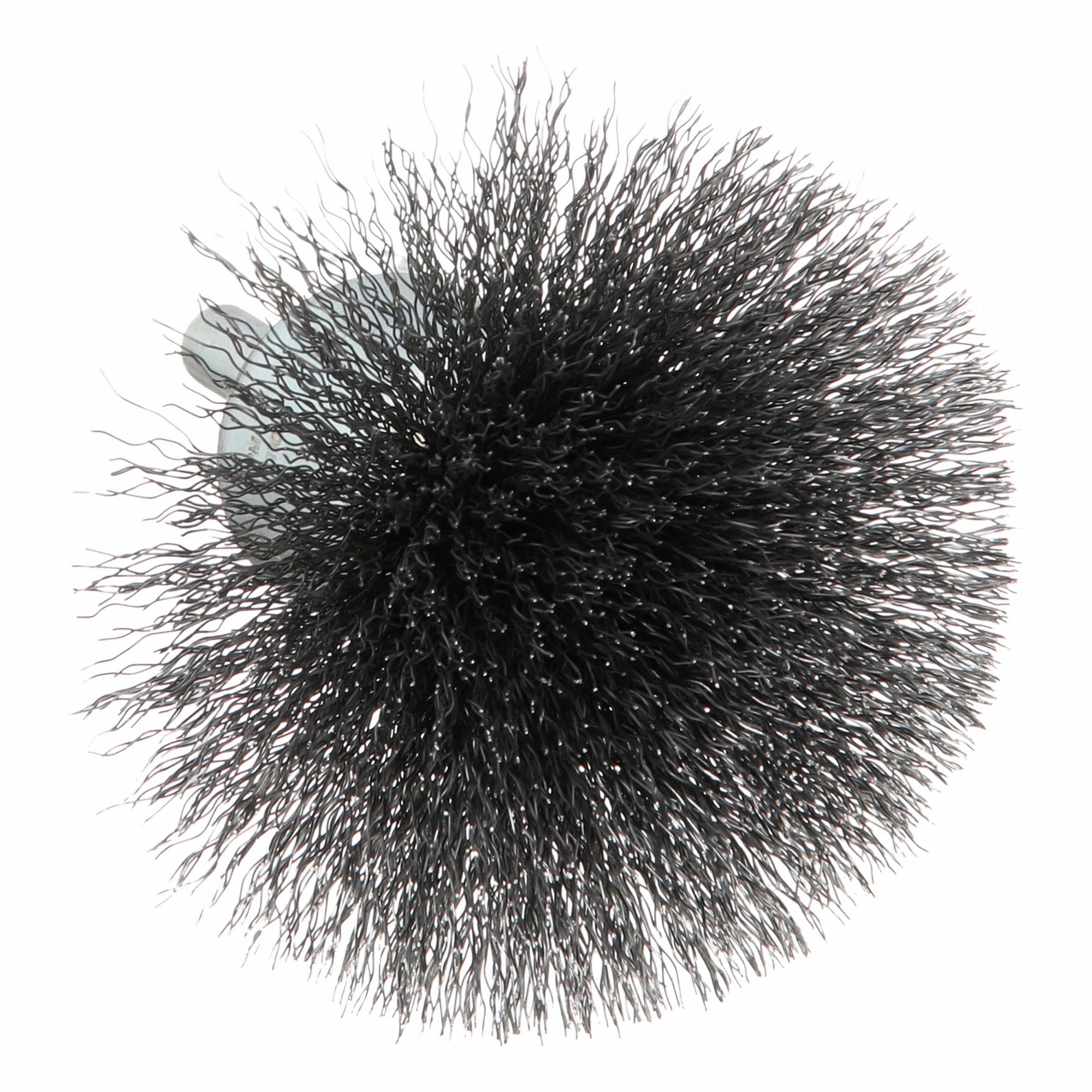 End Brush: Crimped Steel, 3 in Dia, 0.008 in Fill Dia, 1/4 in Shank