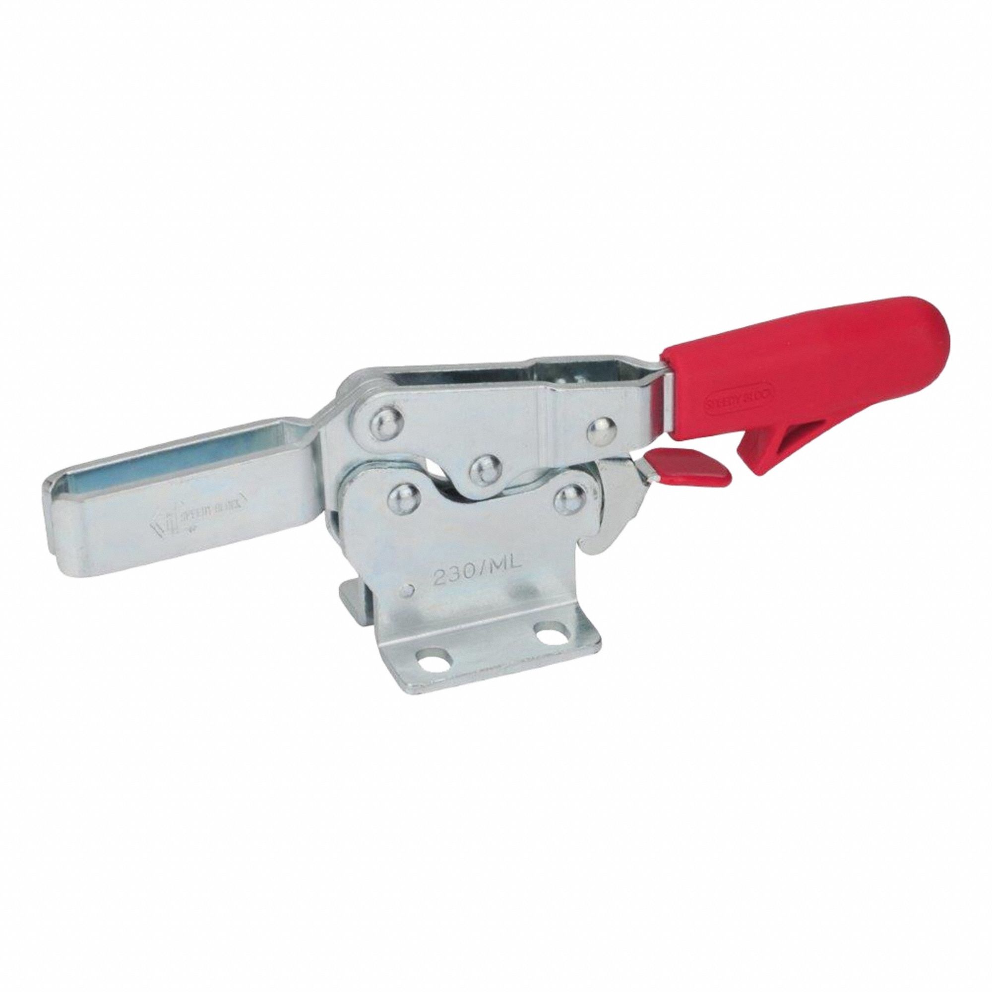 Horizontal Acting Toggle Clamp: Locking Horizontal  Handle, Flange Base Mounting, Locking