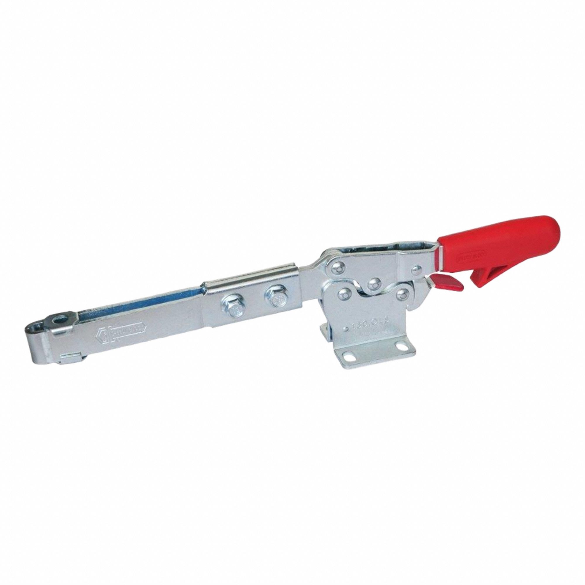Horizontal Acting Toggle Clamp: Locking Horizontal  Handle, Flange Base Mounting, Locking