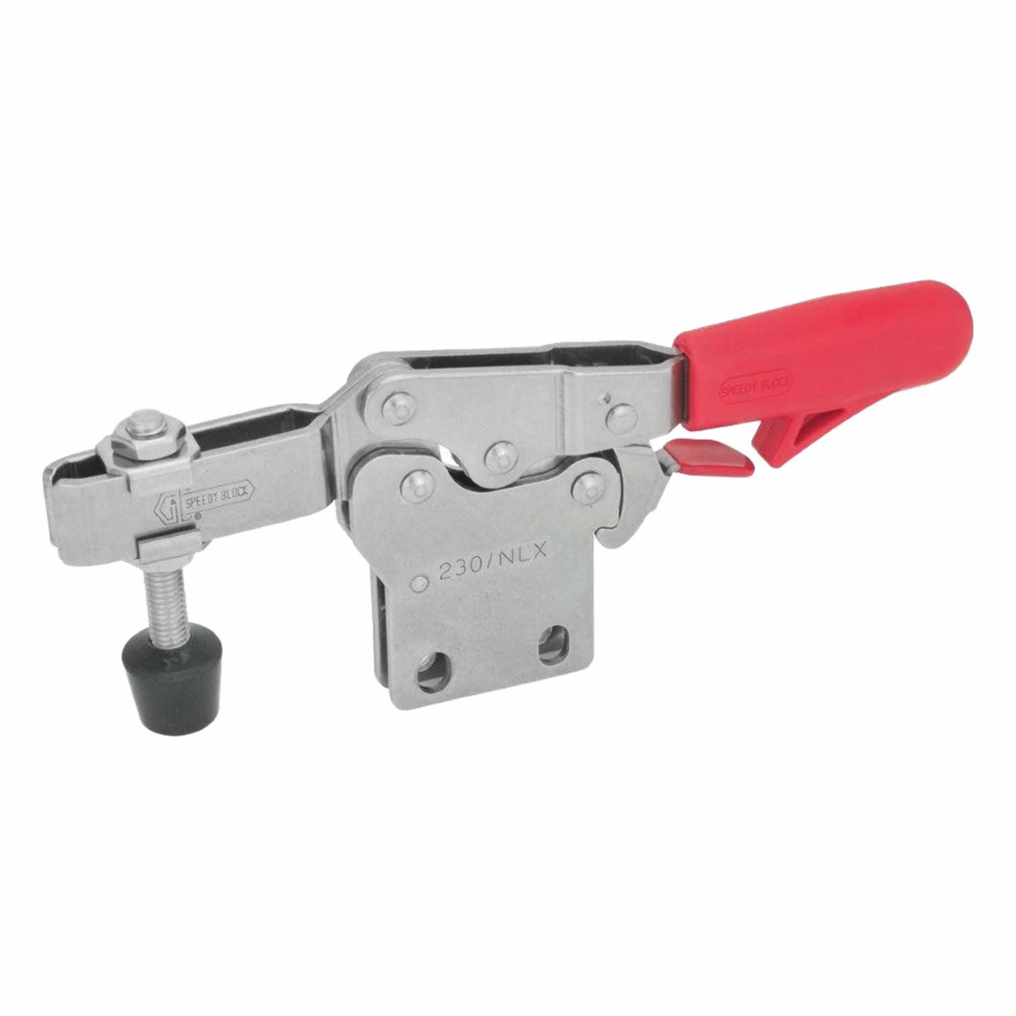 Horizontal Acting Toggle Clamp: Locking Horizontal  Handle, Flange Base Mounting, Locking