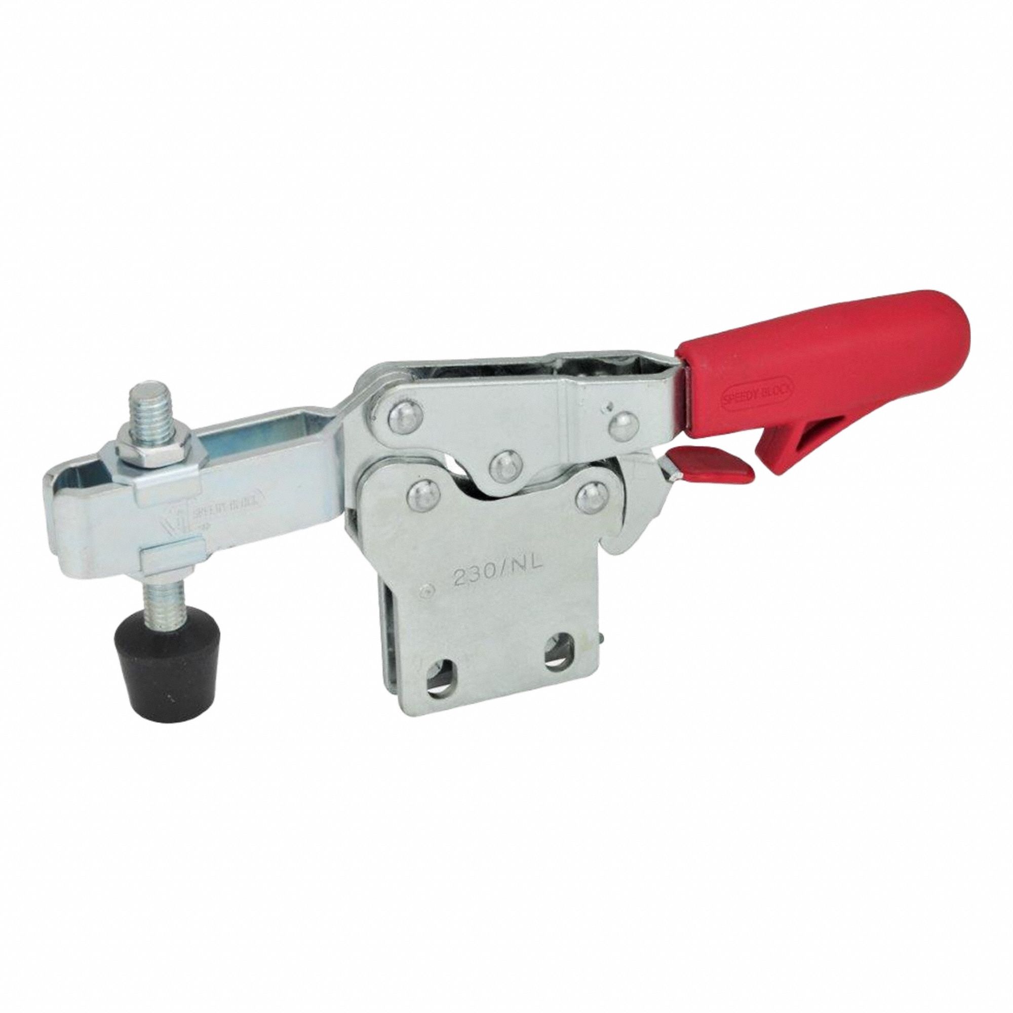 Horizontal Acting Toggle Clamp: Locking Horizontal  Handle, Flange Base Mounting, Locking
