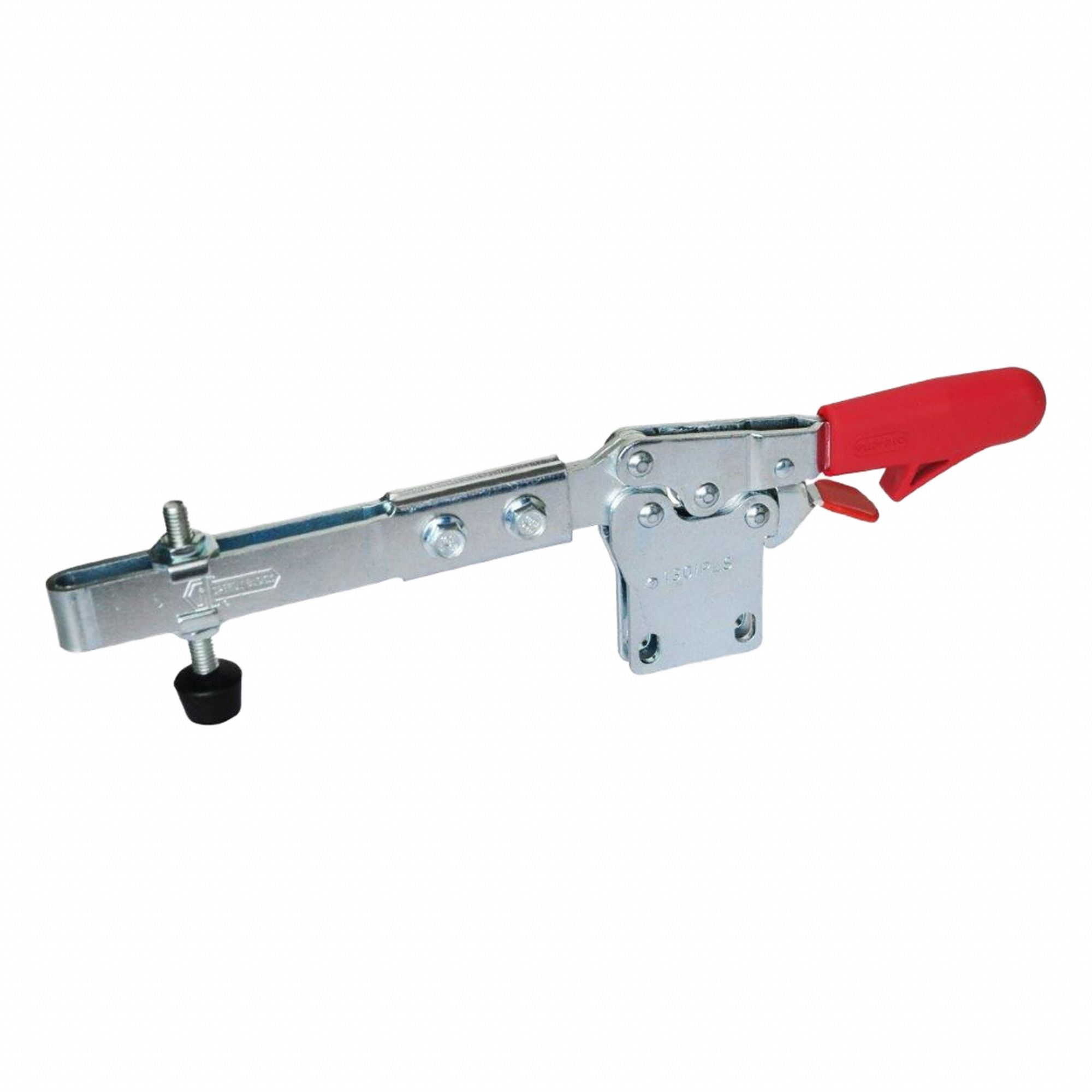 Horizontal Acting Toggle Clamp: Locking Horizontal  Handle, Flange Base Mounting, Locking