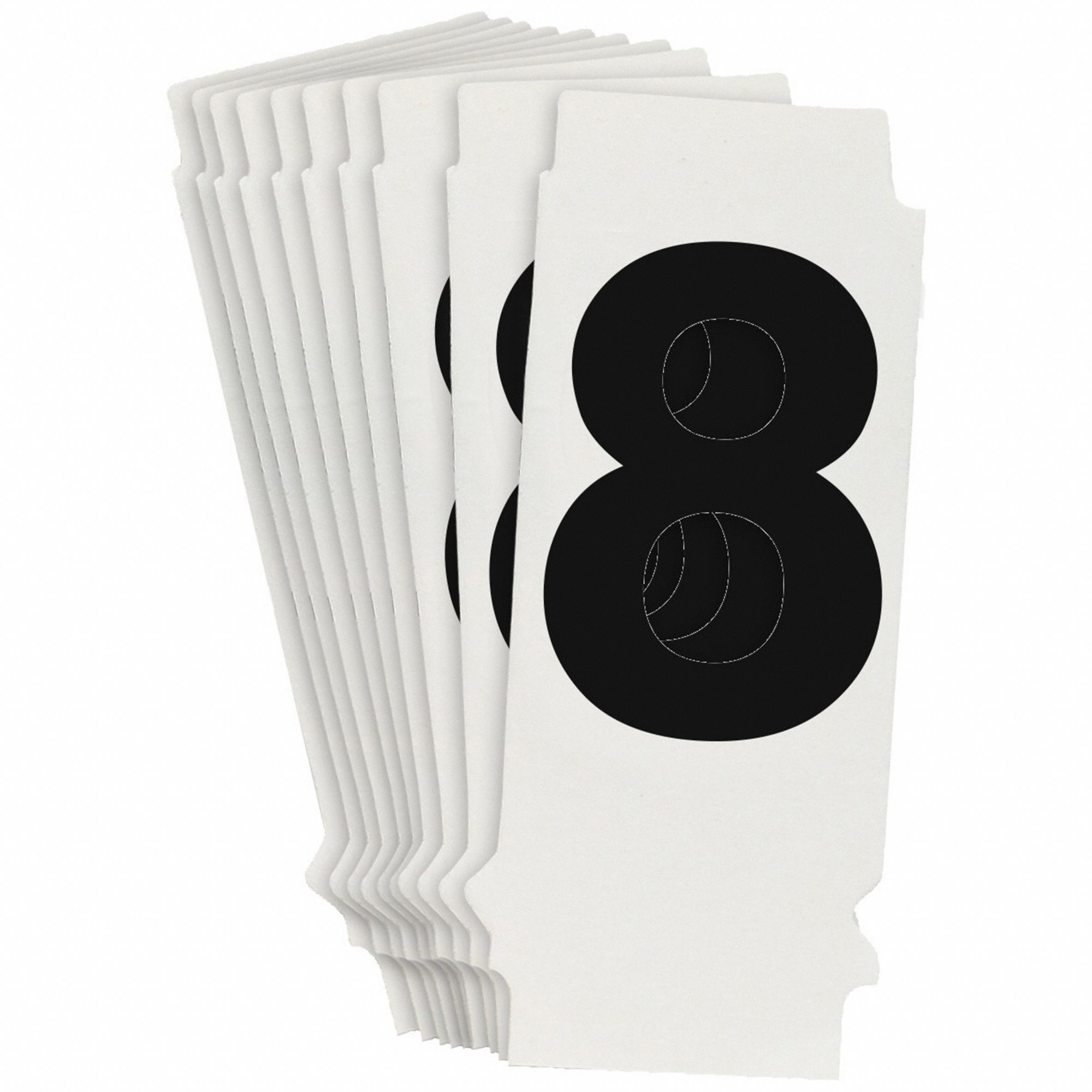 NumberLabel, Polyester, 1-3/4inH, 1inW, PK10