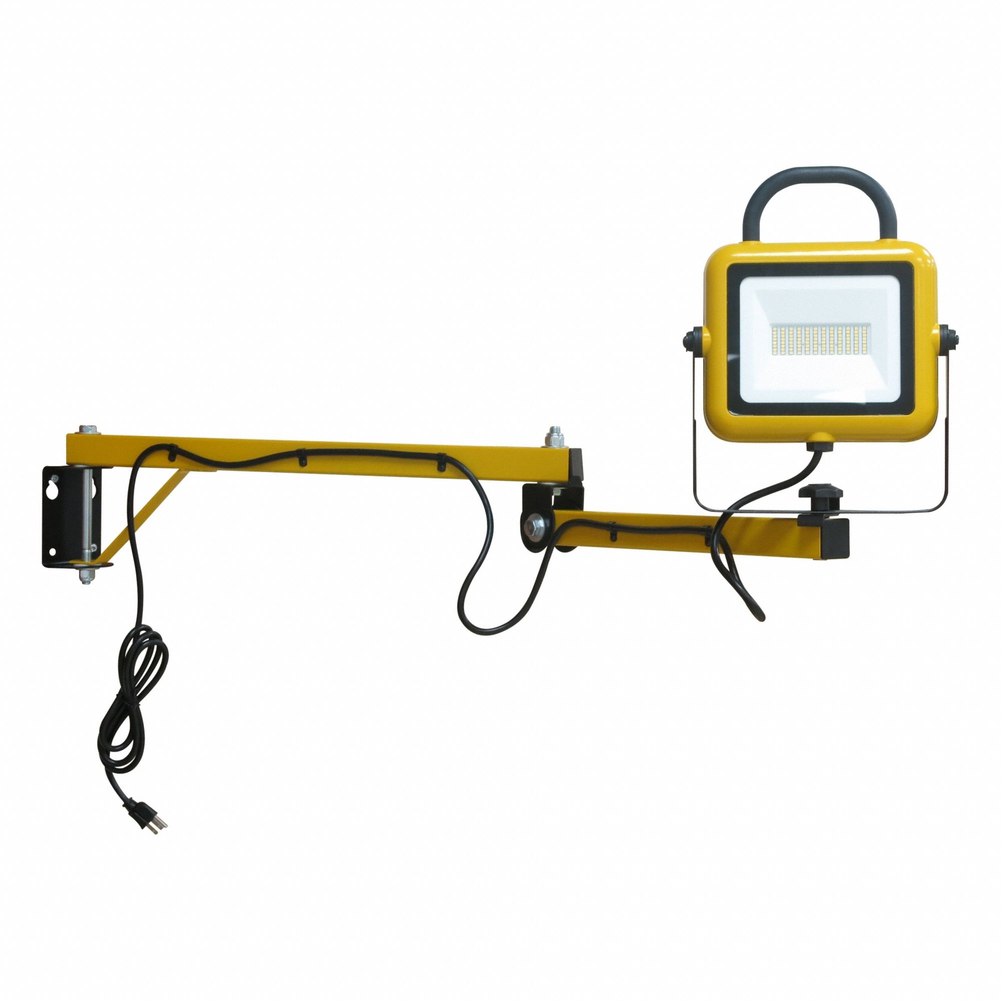 Dock Light: LED, 44 in Arm Reach, Non-Articulating, 6, 600 lm Max Brightness, 70W