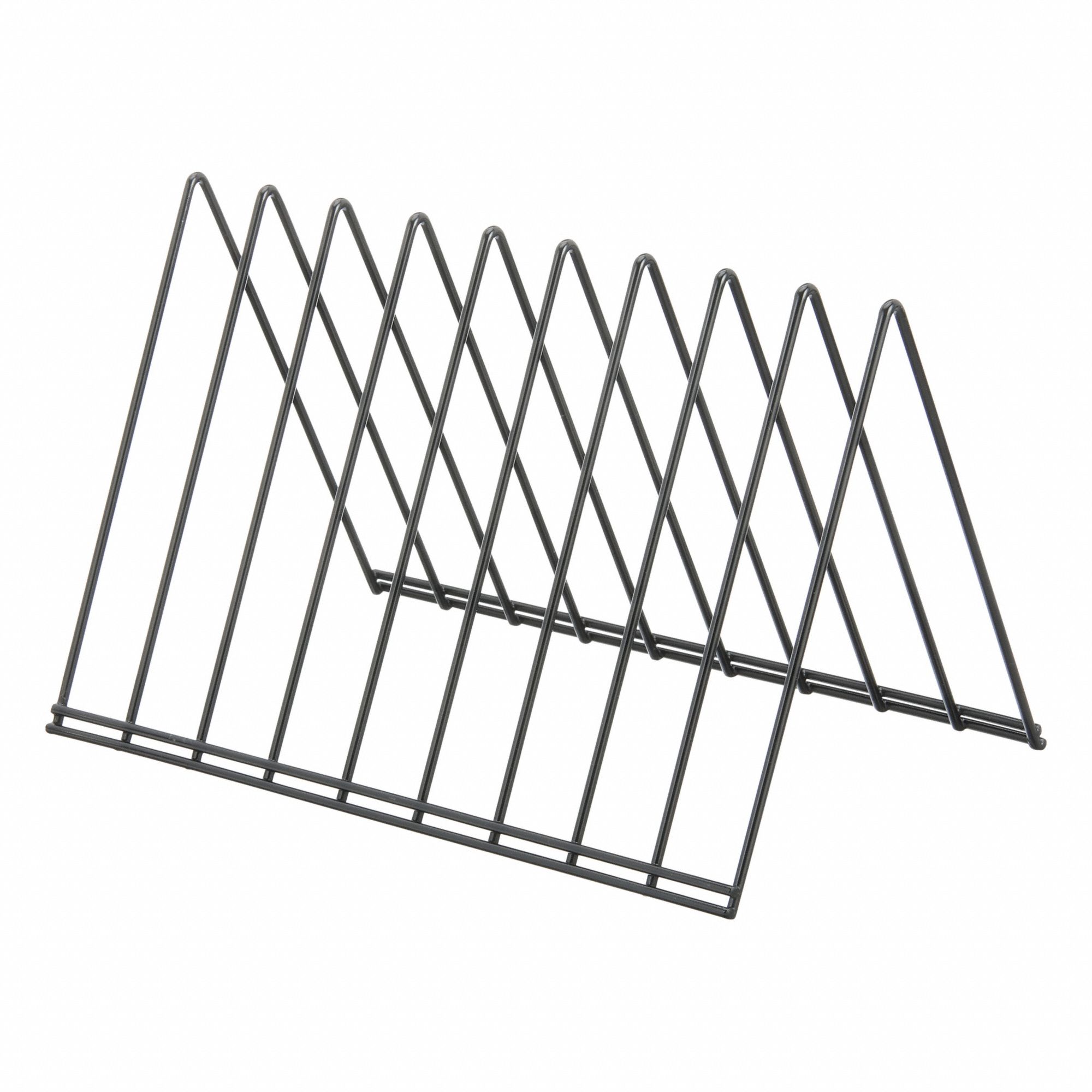 File Sorter: 9 Compartments, Steel, Black, 7 in Overall Ht, 11 1/4 in Overall Wd