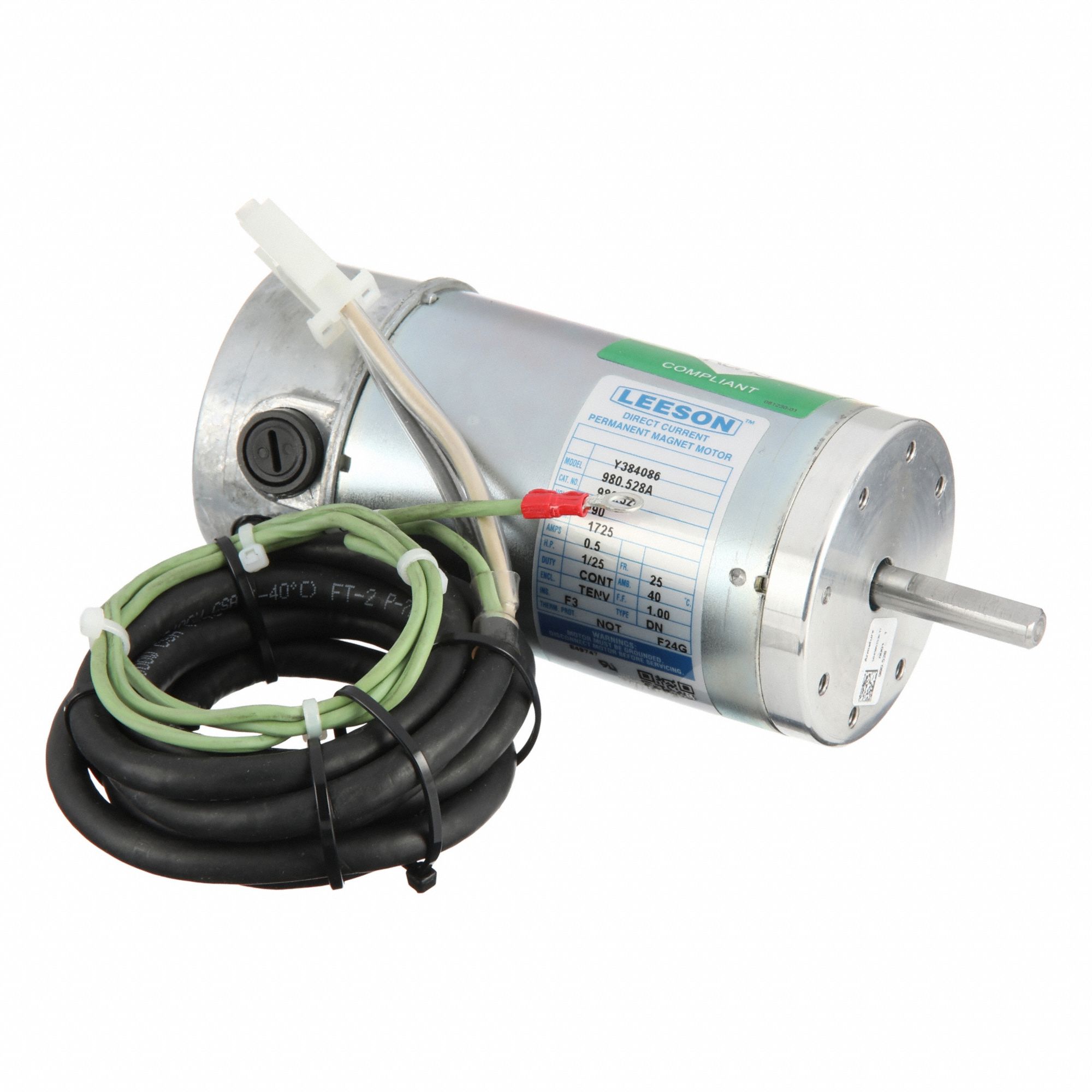 DC Permanent Magnet Motor: 1/25 HP, 1, 725 Nameplate RPM, 40C Frame, Special Mounting, 90V DC