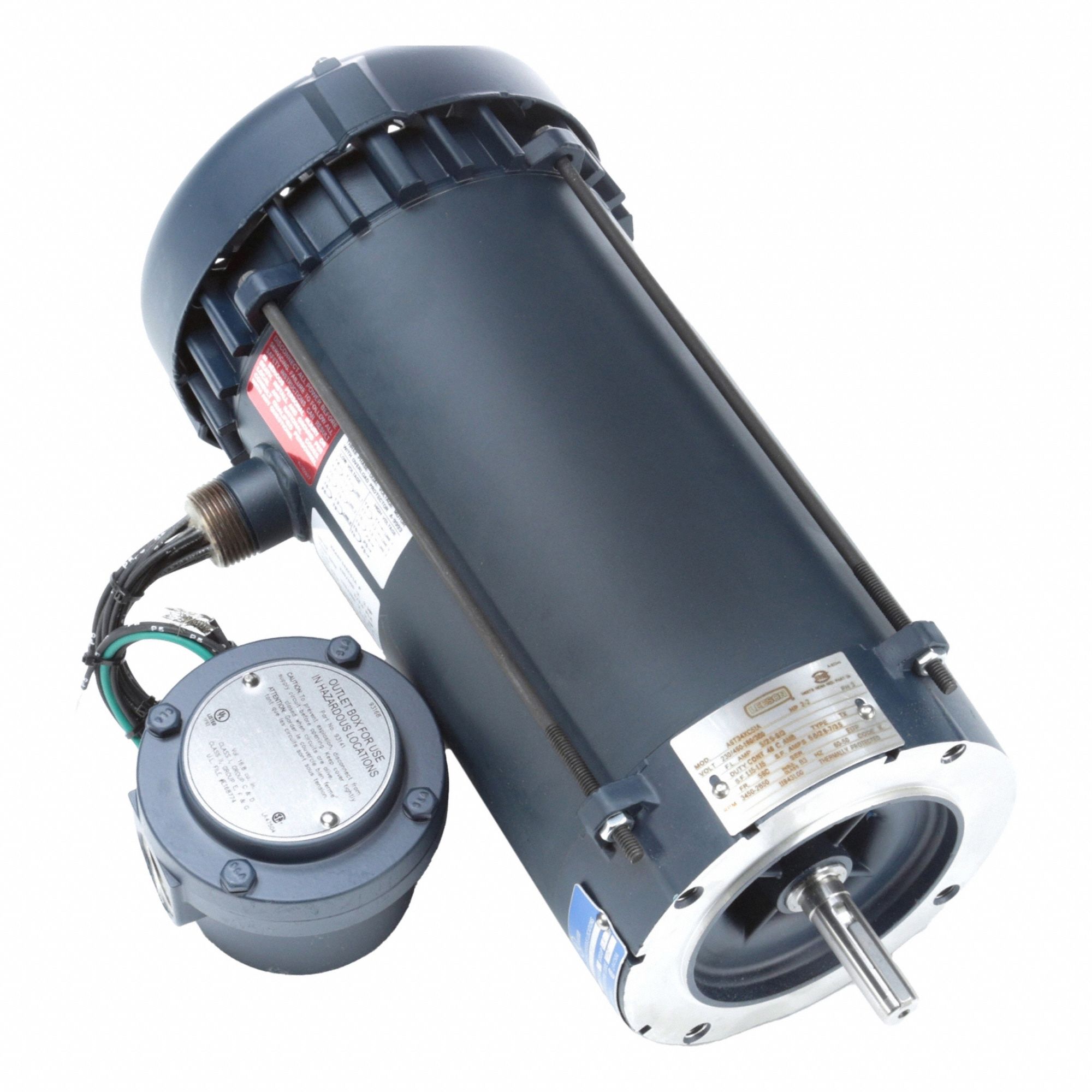 Hazardous Location Motor: Division I, Class I/Class II, C-Face, 2 hp Horsepower, 2.5 A, Auto
