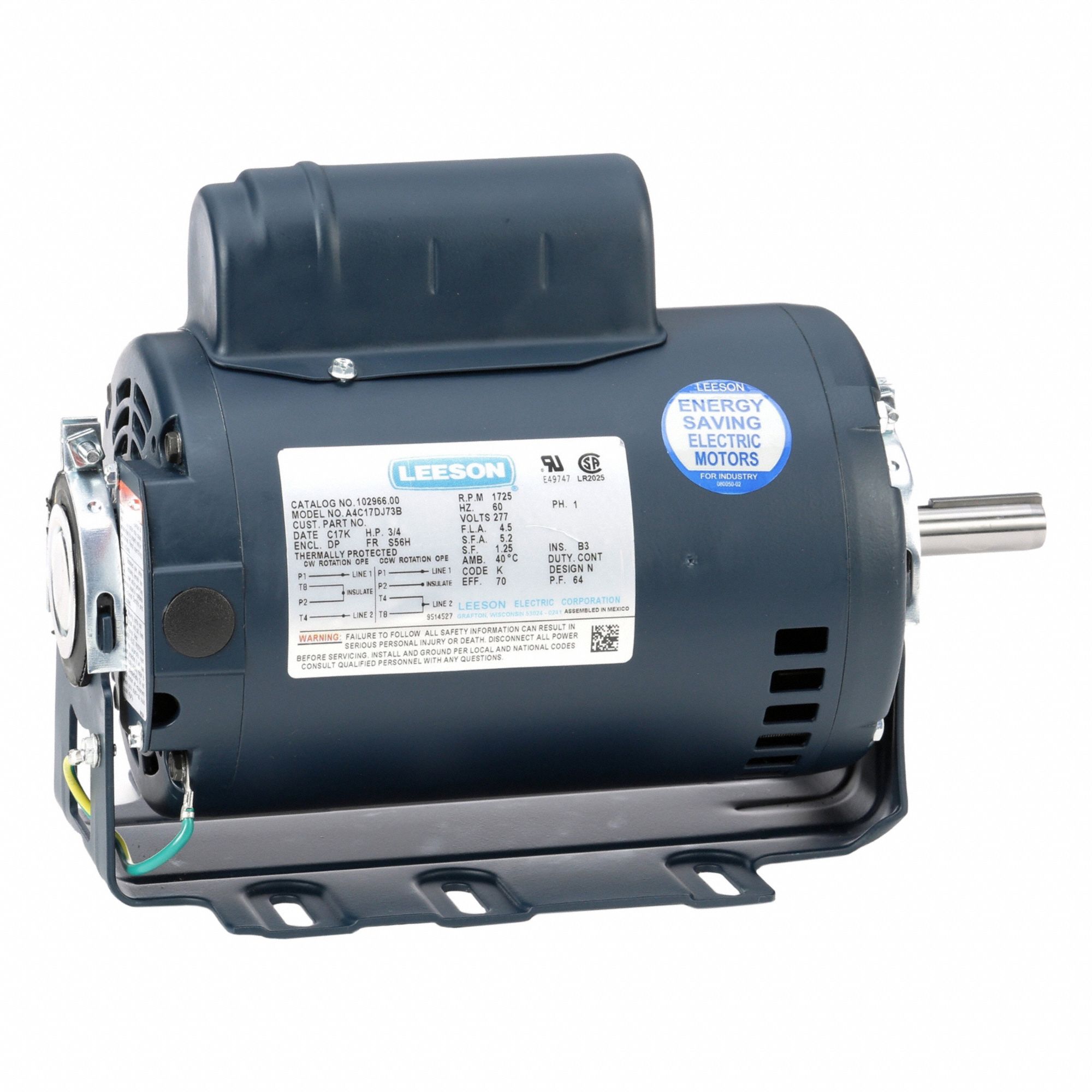 Direct Drive Blower Motor: 1 Speed, Open Drip Proof, Cradle Base Mount, 3/4 hp Horsepower