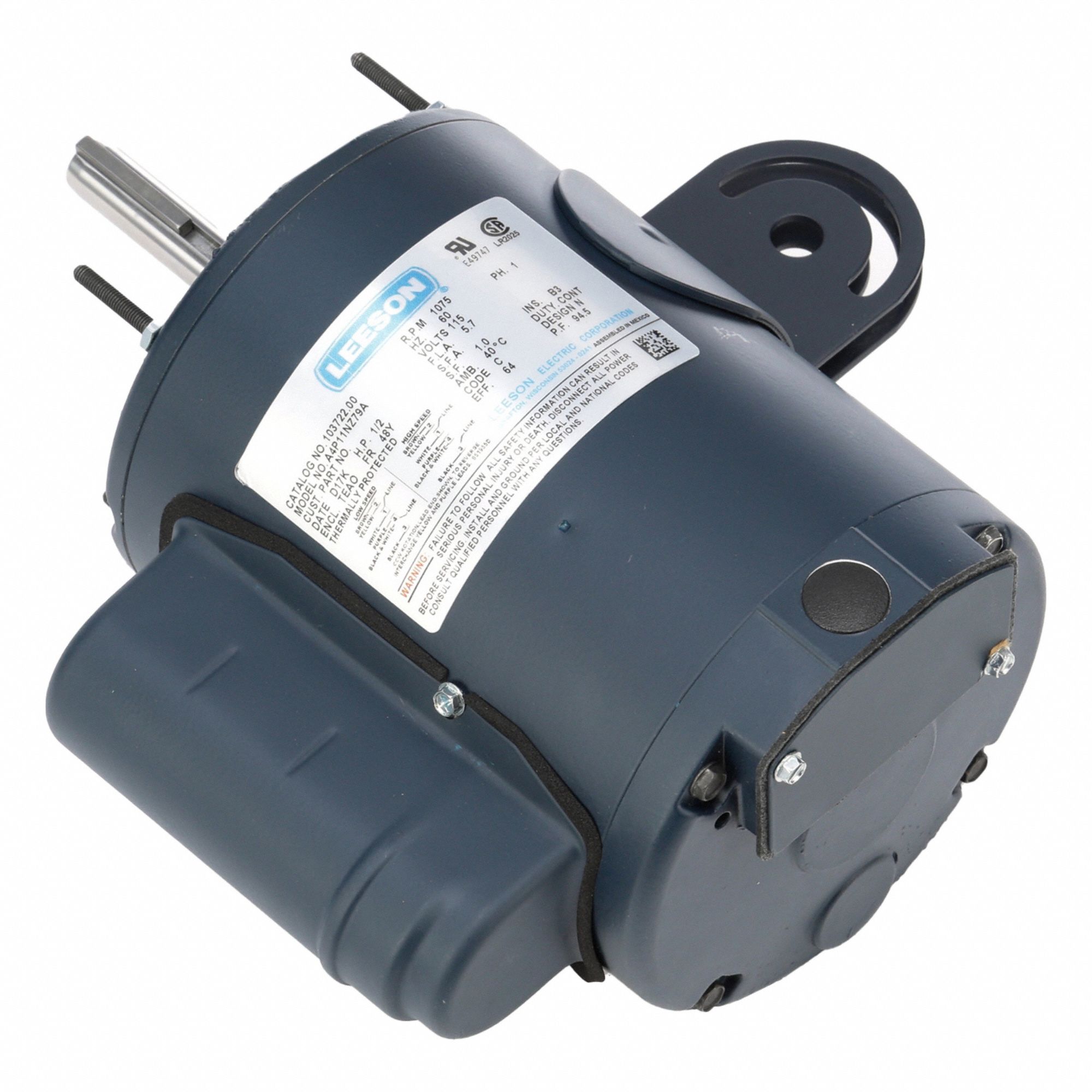 Direct Drive Blower Motor: Yoke, Permanent Split Capacitor, Single Phase, 1/2 hp, 1, 075 RPM