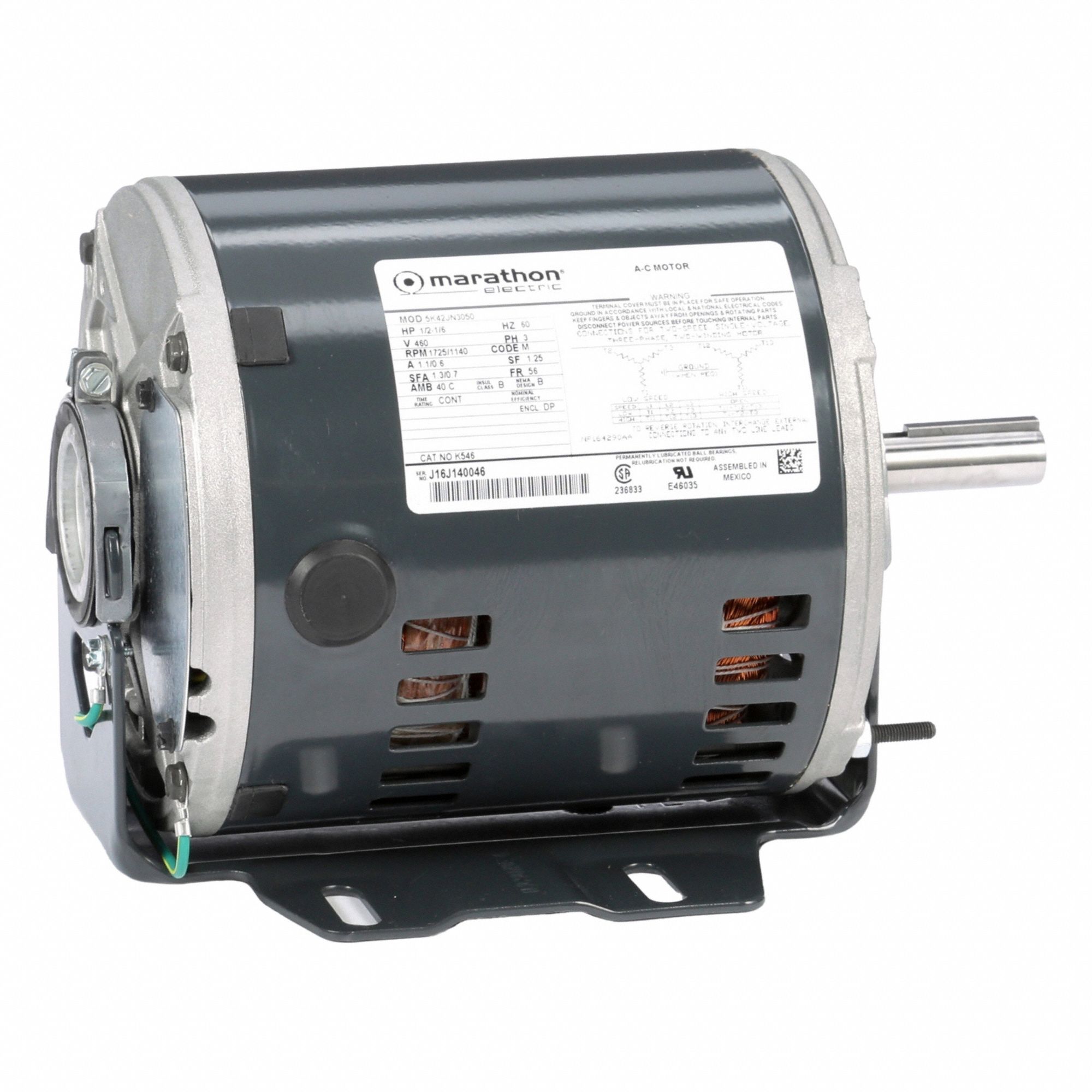 Direct Drive Blower Motor: Cradle Base, Permanent Split Capacitor, Single Phase, 1/4 hp, Auto