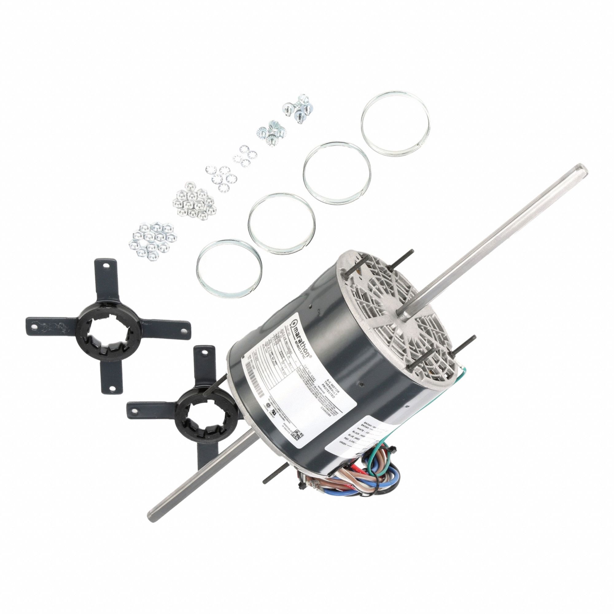 Direct Drive Blower Motor: Resilient Ring/Stud Mount, Permanent Split Capacitor, 208-230V AC