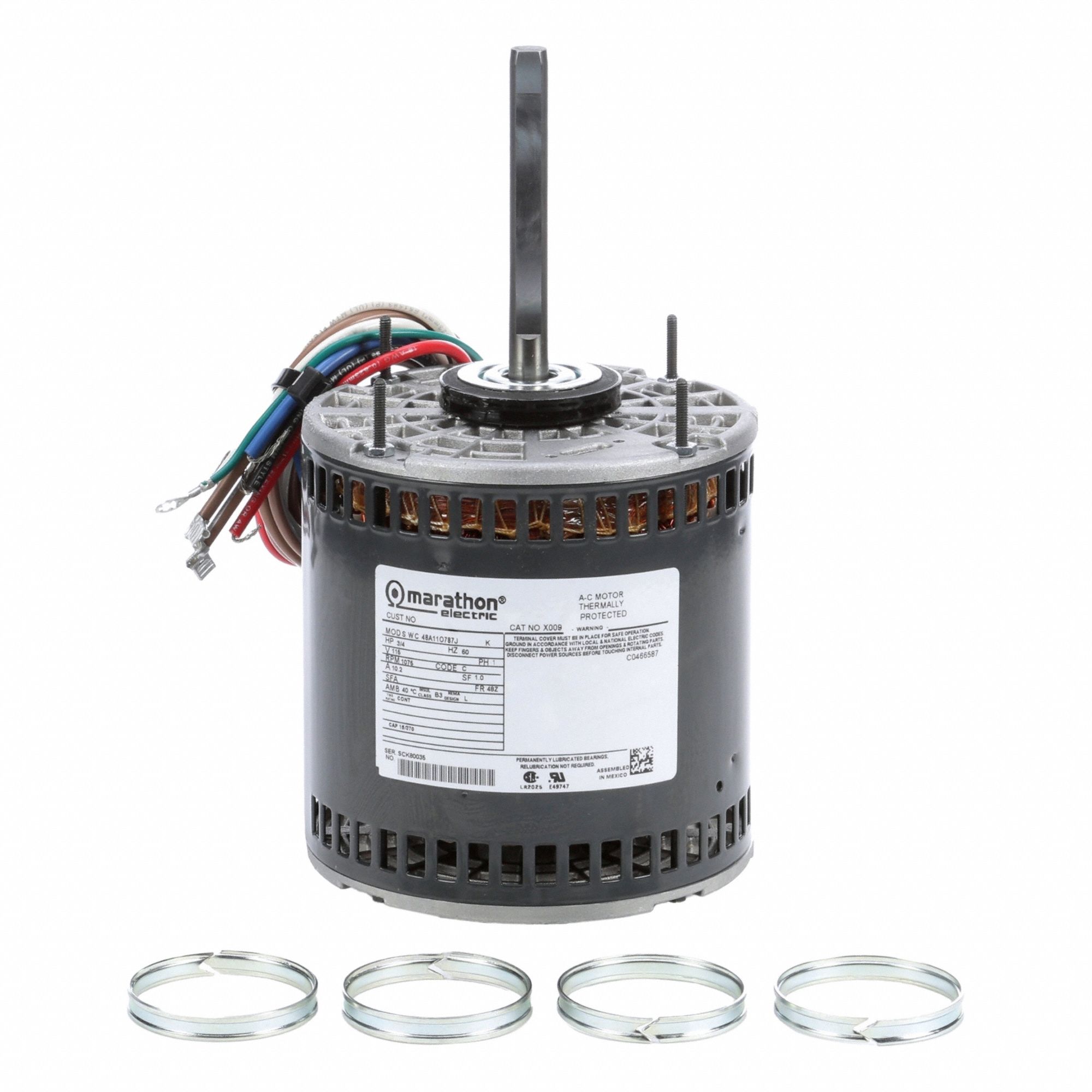 Direct Drive Blower Motor: Cradle Base, Permanent Split Capacitor, Single Phase, 3/4 hp, Auto
