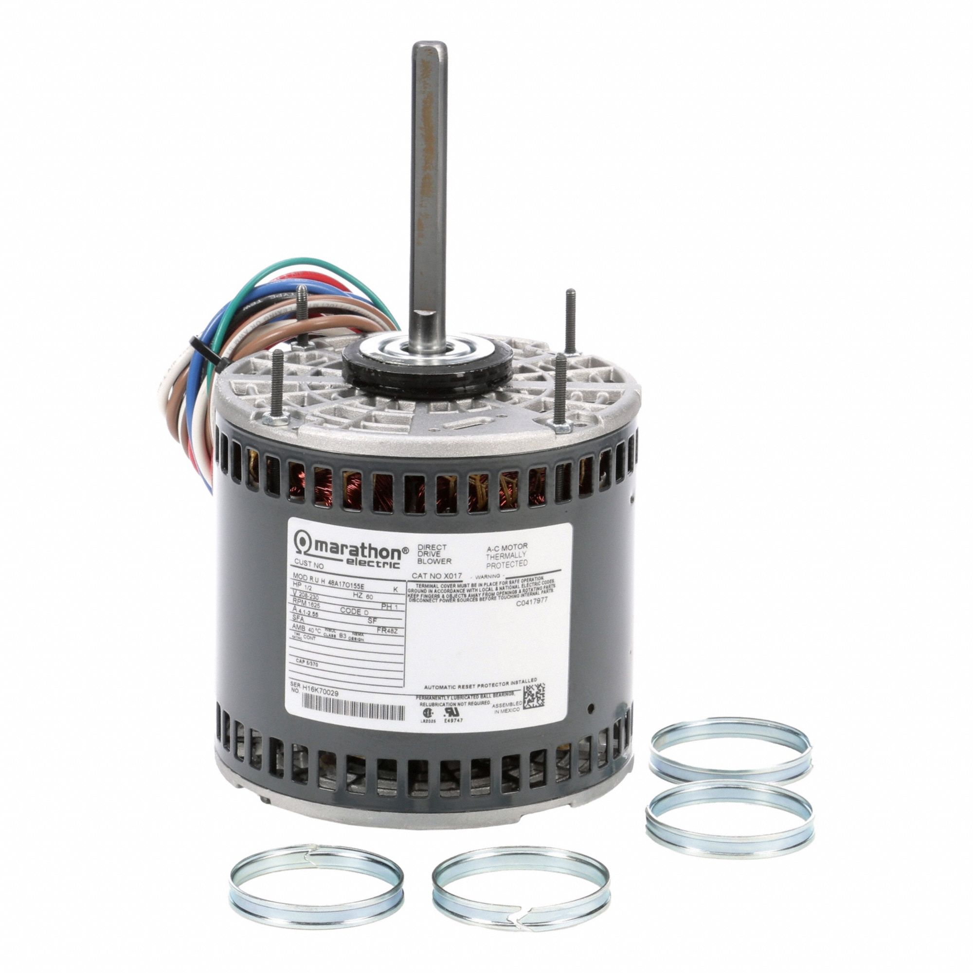 Direct Drive Blower Motor: Cradle Base, Permanent Split Capacitor, Single Phase, 1/2 hp, Auto