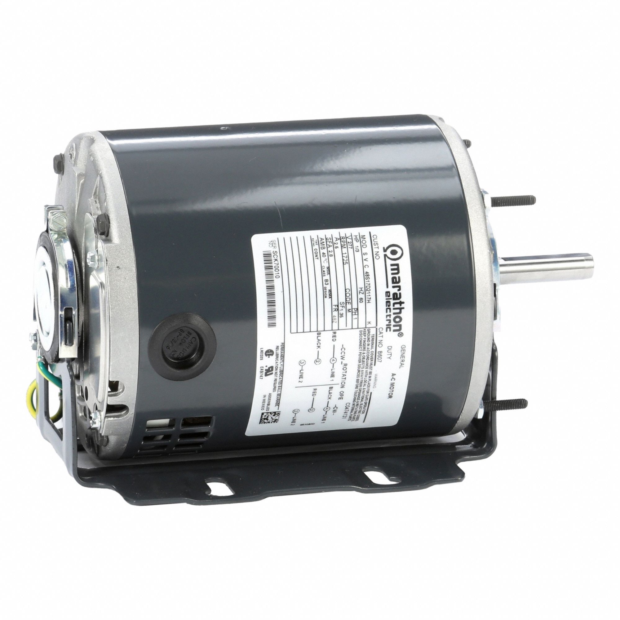 Direct Drive Blower Motor: 1 Speed, Open Drip Proof, Cradle Base Mount, 1/3 hp Horsepower