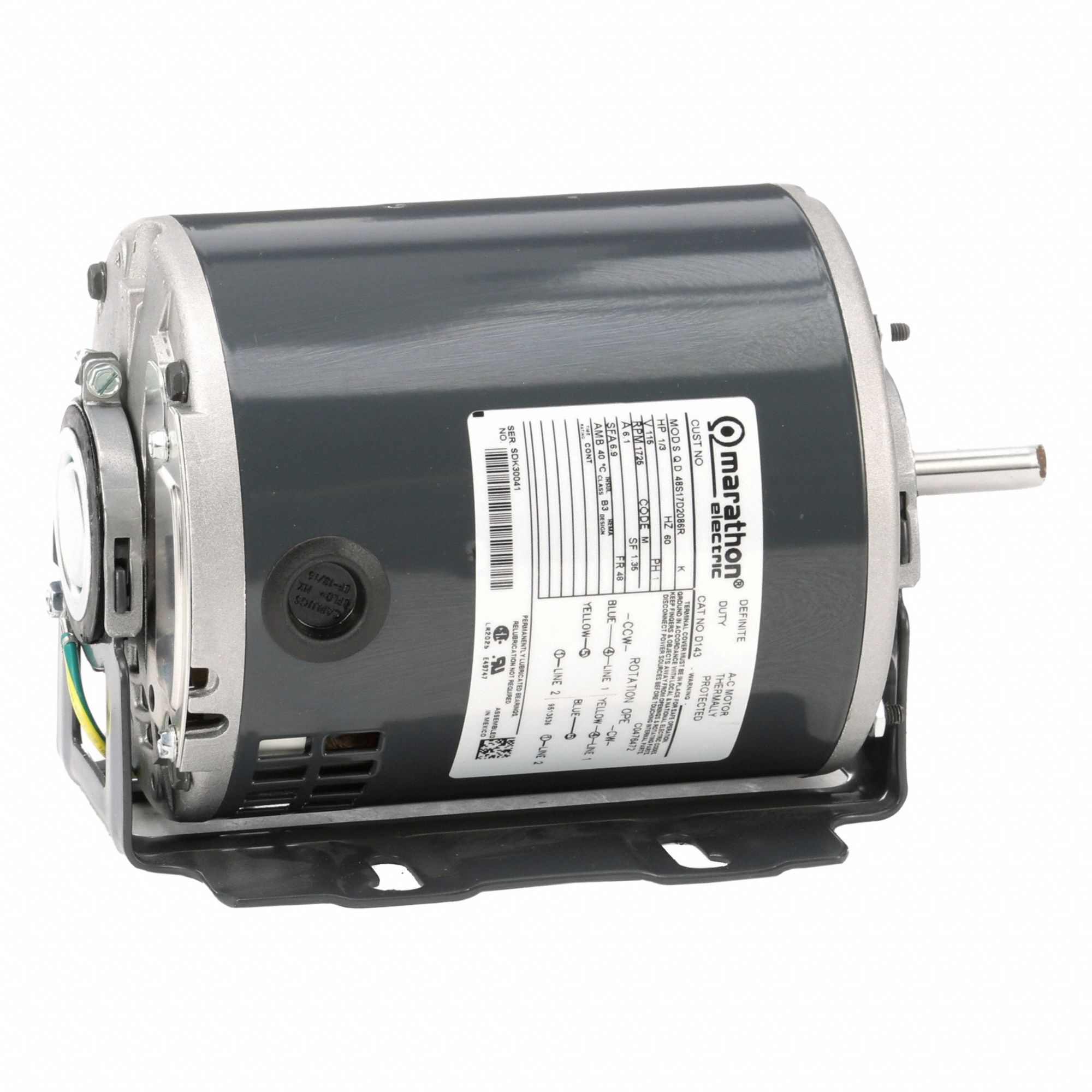 Direct Drive Blower Motor: 1 Speed, Open Drip Proof, Cradle Base Mount, 1/3 hp Horsepower