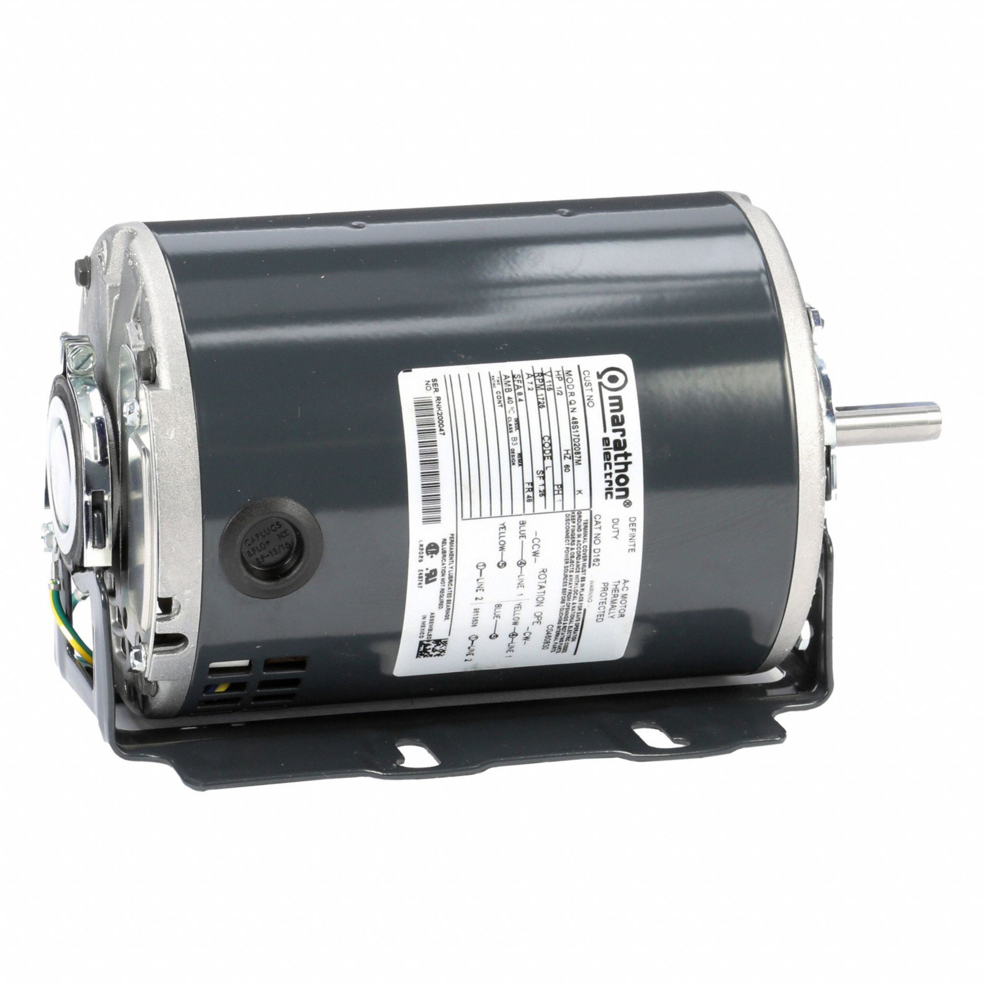 Direct Drive Blower Motor: 1 Speed, Open Drip Proof, Cradle Base Mount, 1/2 hp Horsepower