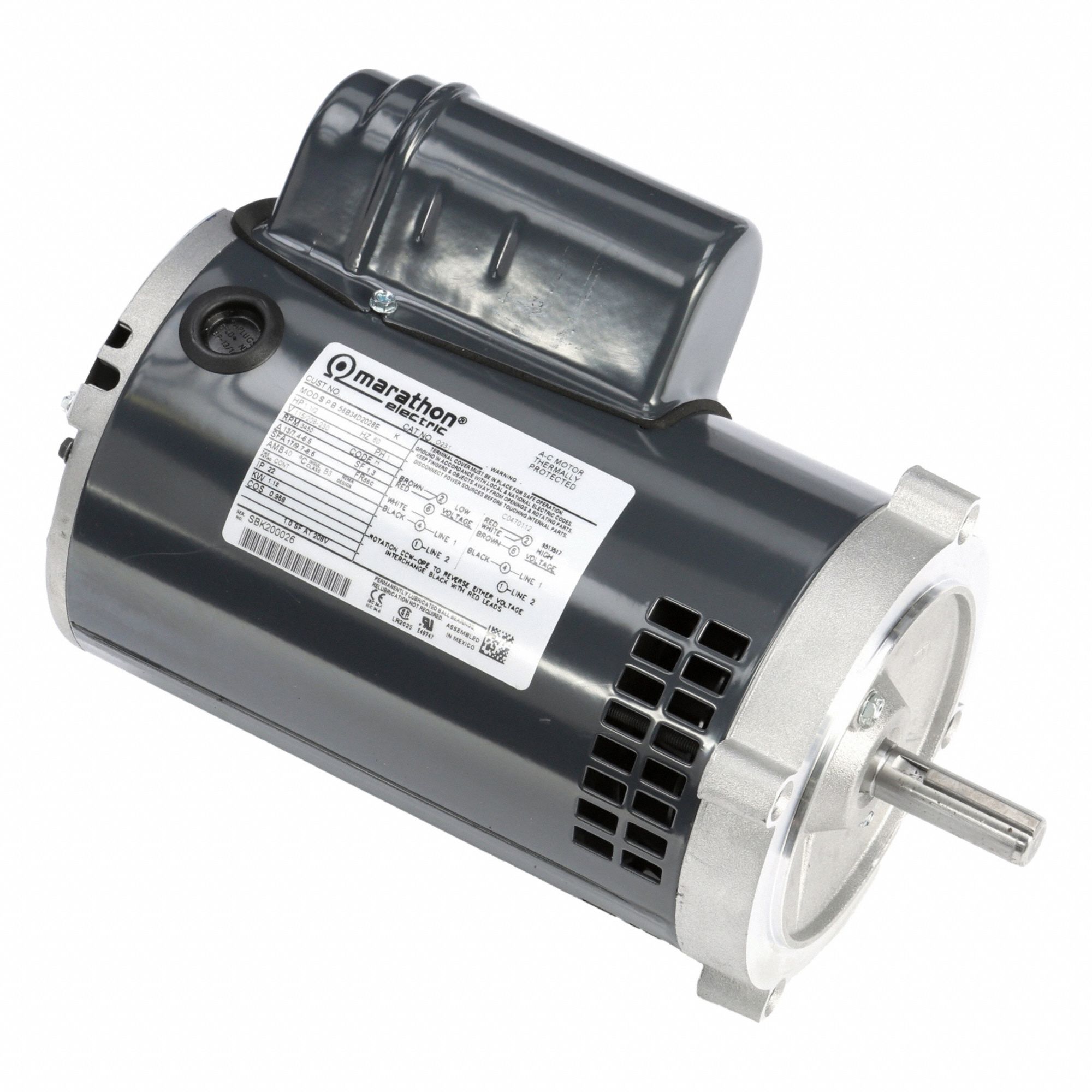 Direct Drive Blower Motor: 1 Speed, Open Drip Proof, C-Face Mount, 1 1/2 hp Horsepower
