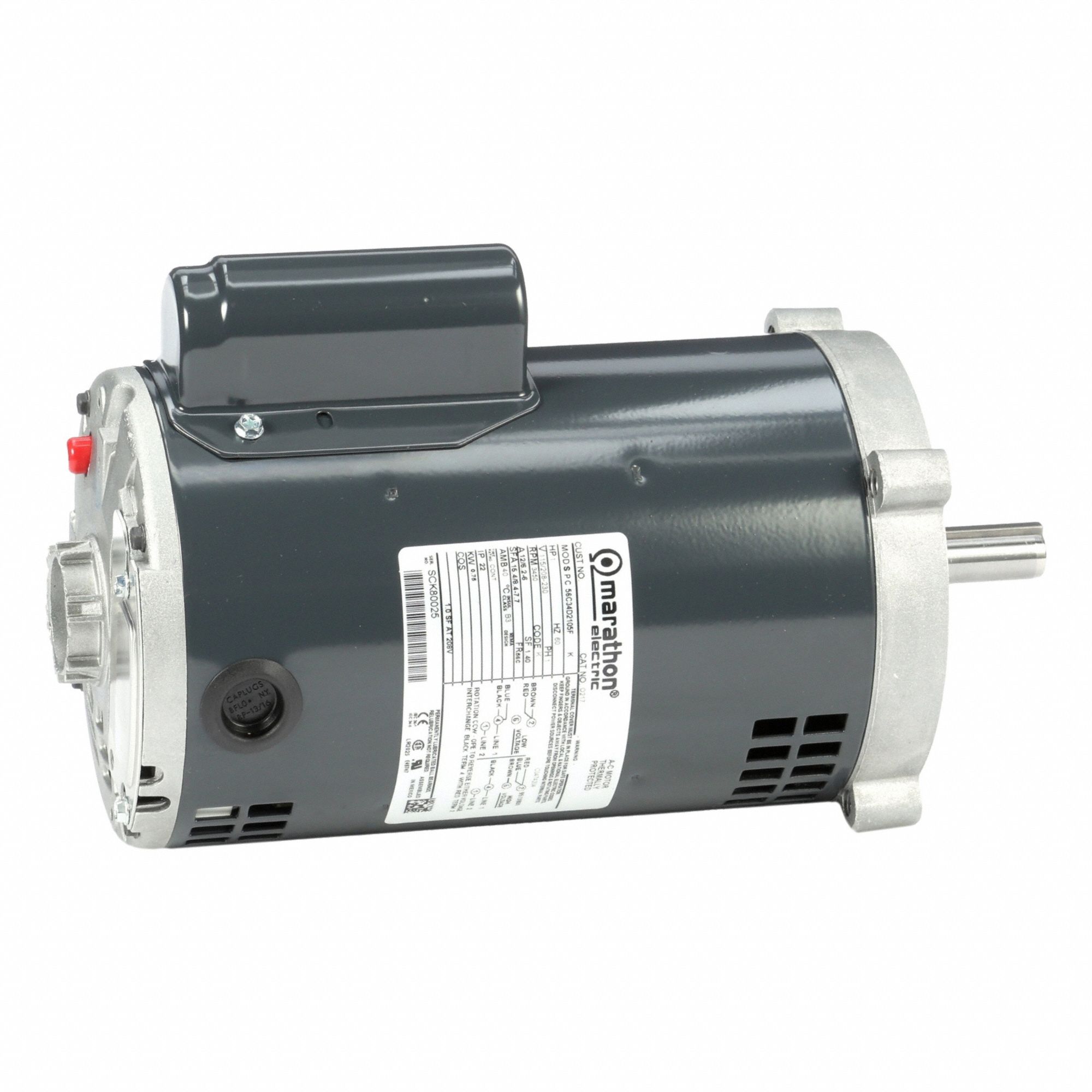 Direct Drive Blower Motor: 1 Speed, Open Drip Proof, C-Face Mount, 1 hp Horsepower, Manual