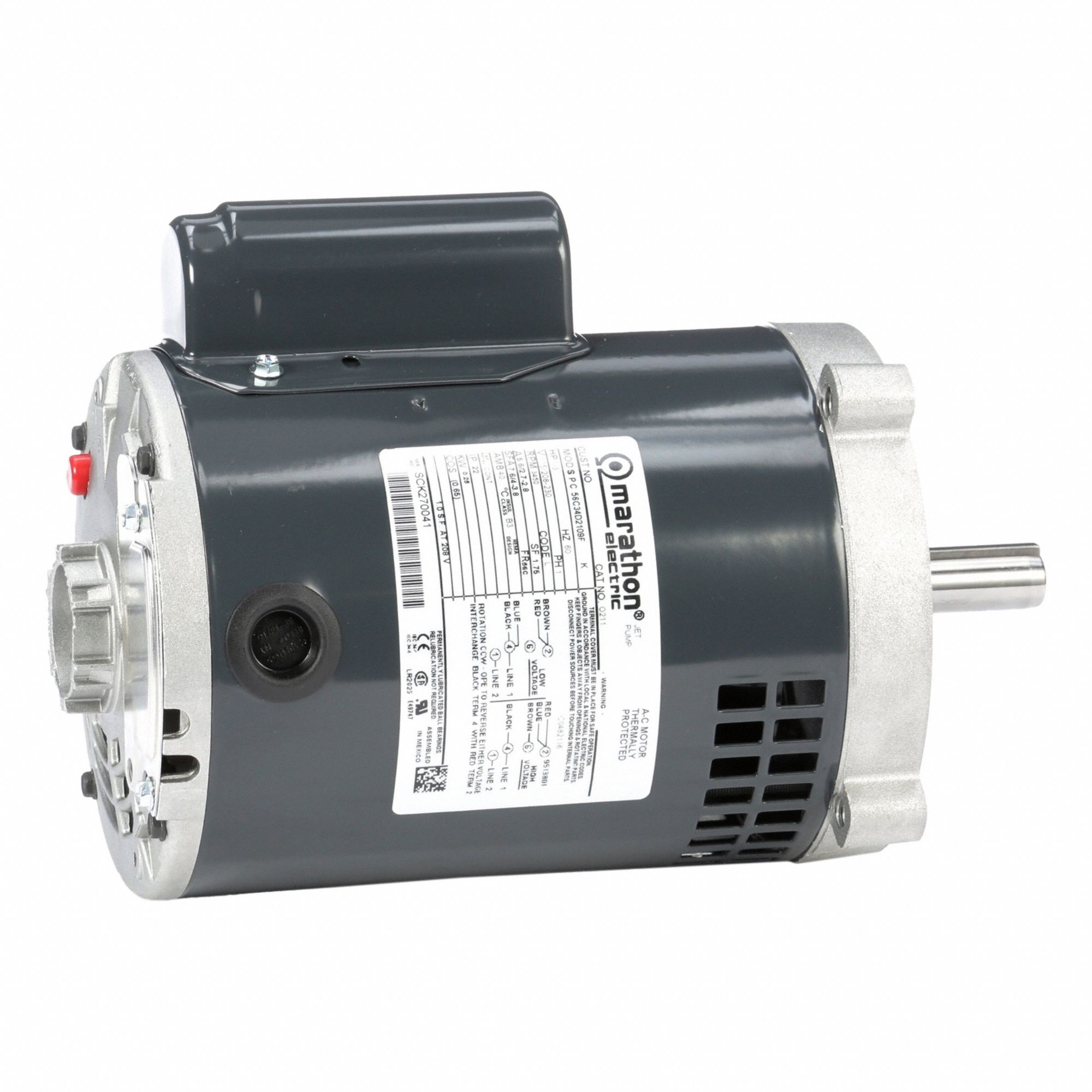 Direct Drive Blower Motor: 1 Speed, Open Drip Proof, C-Face Mount, 1/3 hp Horsepower, Manual