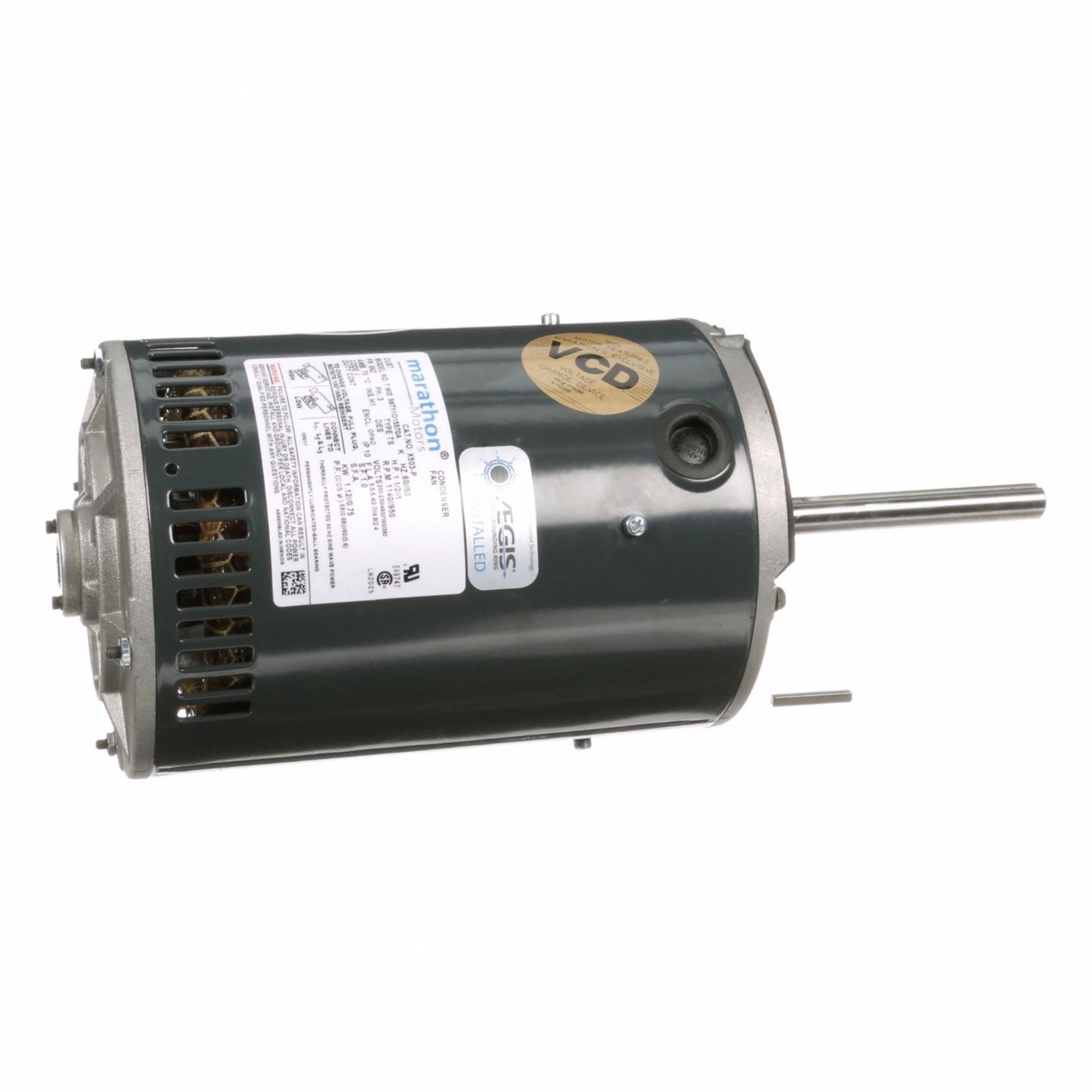 Condenser Fan Motor: Belly Band Mount, Open Air Over, 1 1/2 hp Nameplate Horsepower, 1 Speed