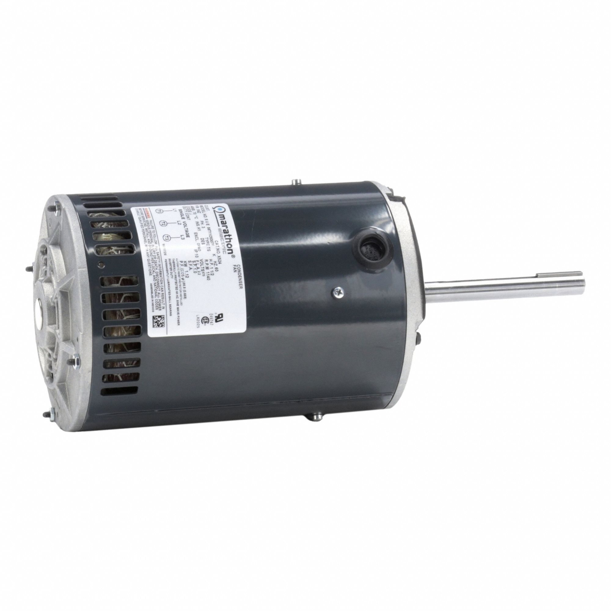 Condenser Fan Motor: Belly Band Mount, Open Air Over, 1 1/2 hp Nameplate Horsepower, 1 Speed