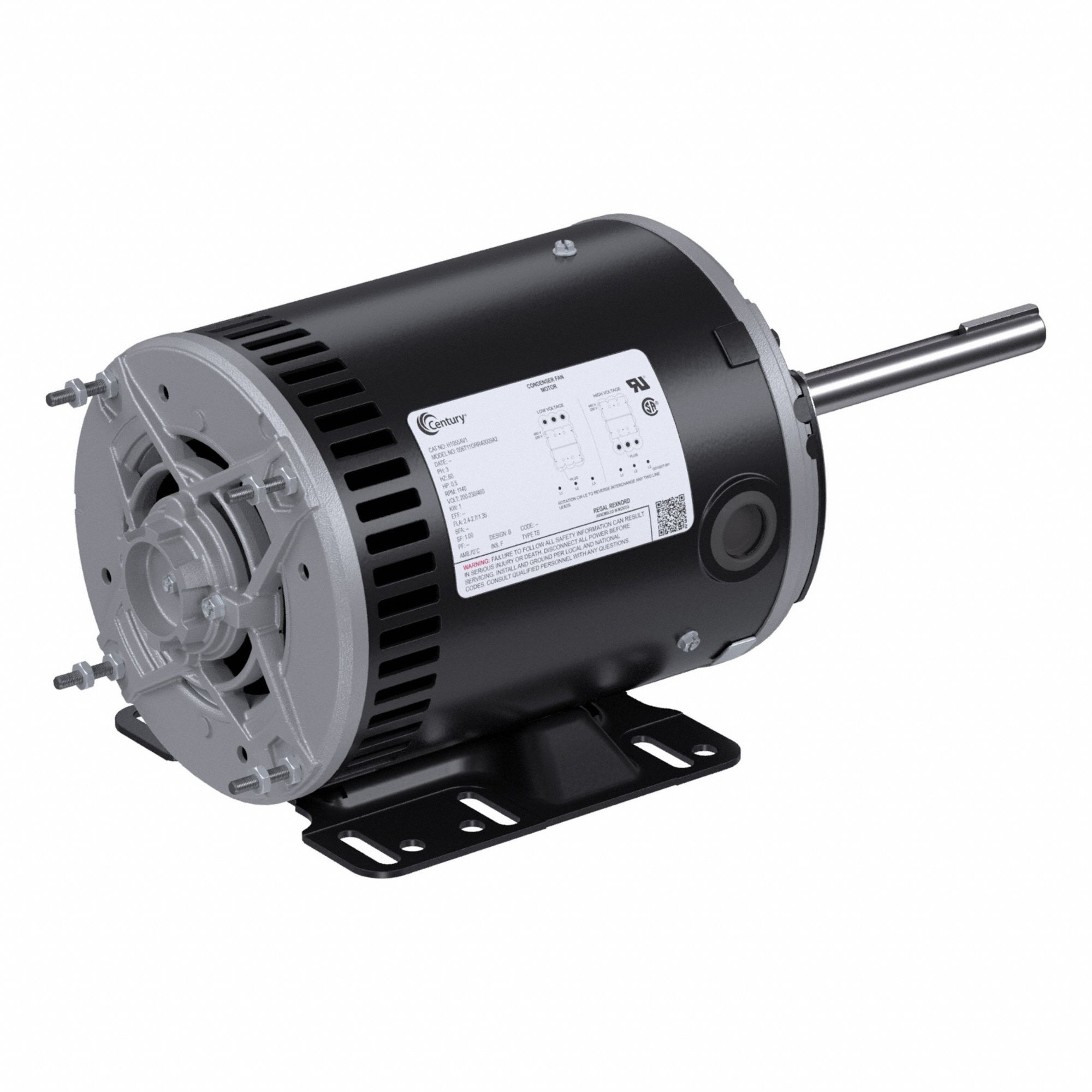 Condenser Fan Motor: Lug Mount, Open Air Over, 1/2 hp Nameplate Horsepower, 1 Speed, Auto