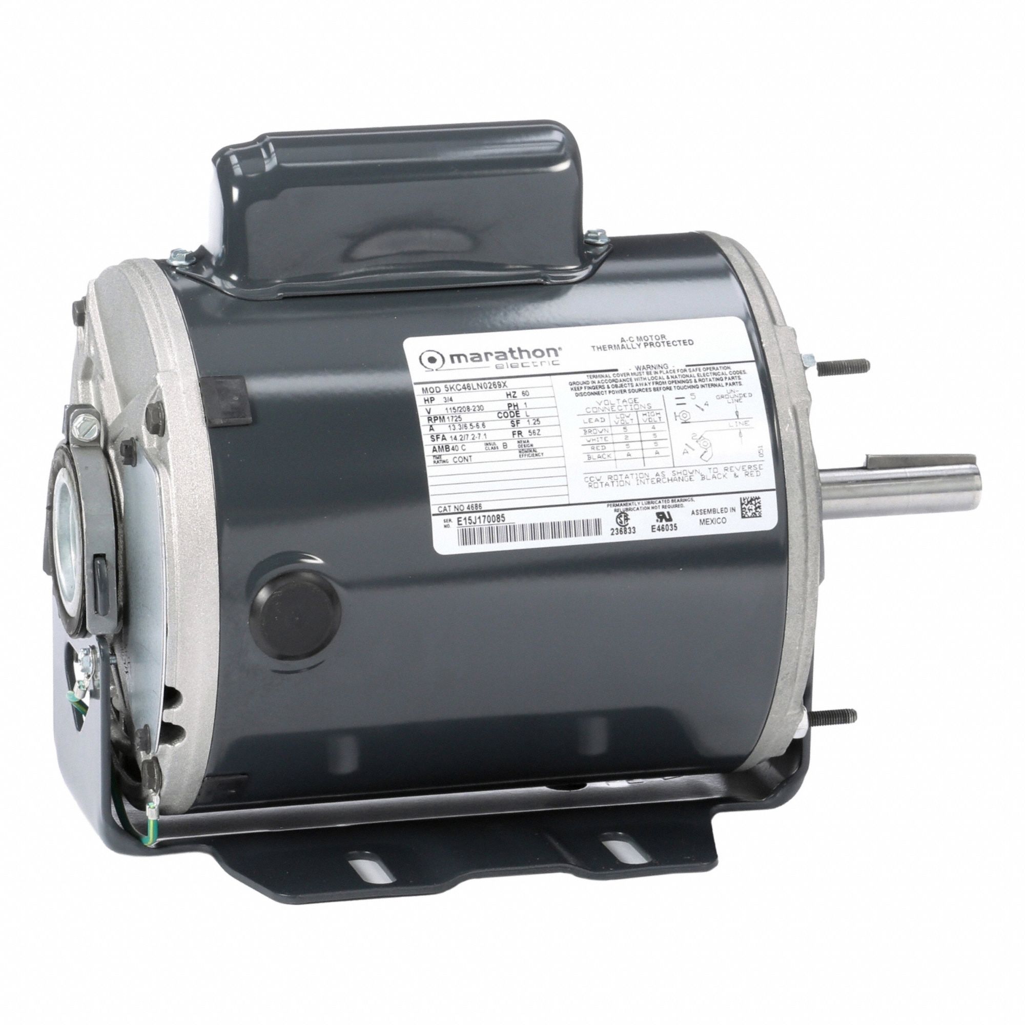 Direct Drive Blower Motor: 1 Speed, Open Drip Proof, Cradle Base Mount, 3/4 hp Horsepower