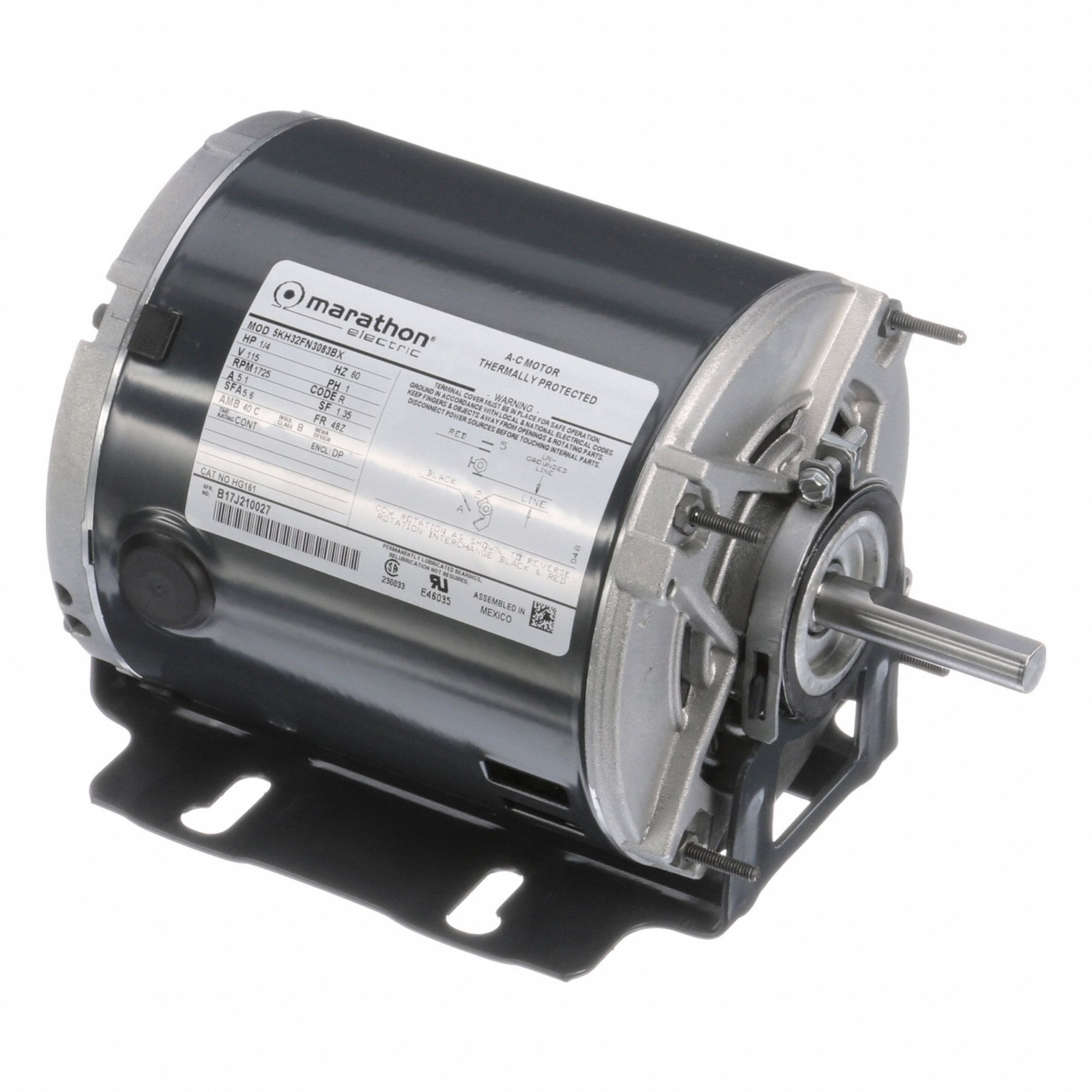 Direct Drive Blower Motor: 1 Speed, Open Drip Proof, Cradle Base Mount, 1/4 hp Horsepower