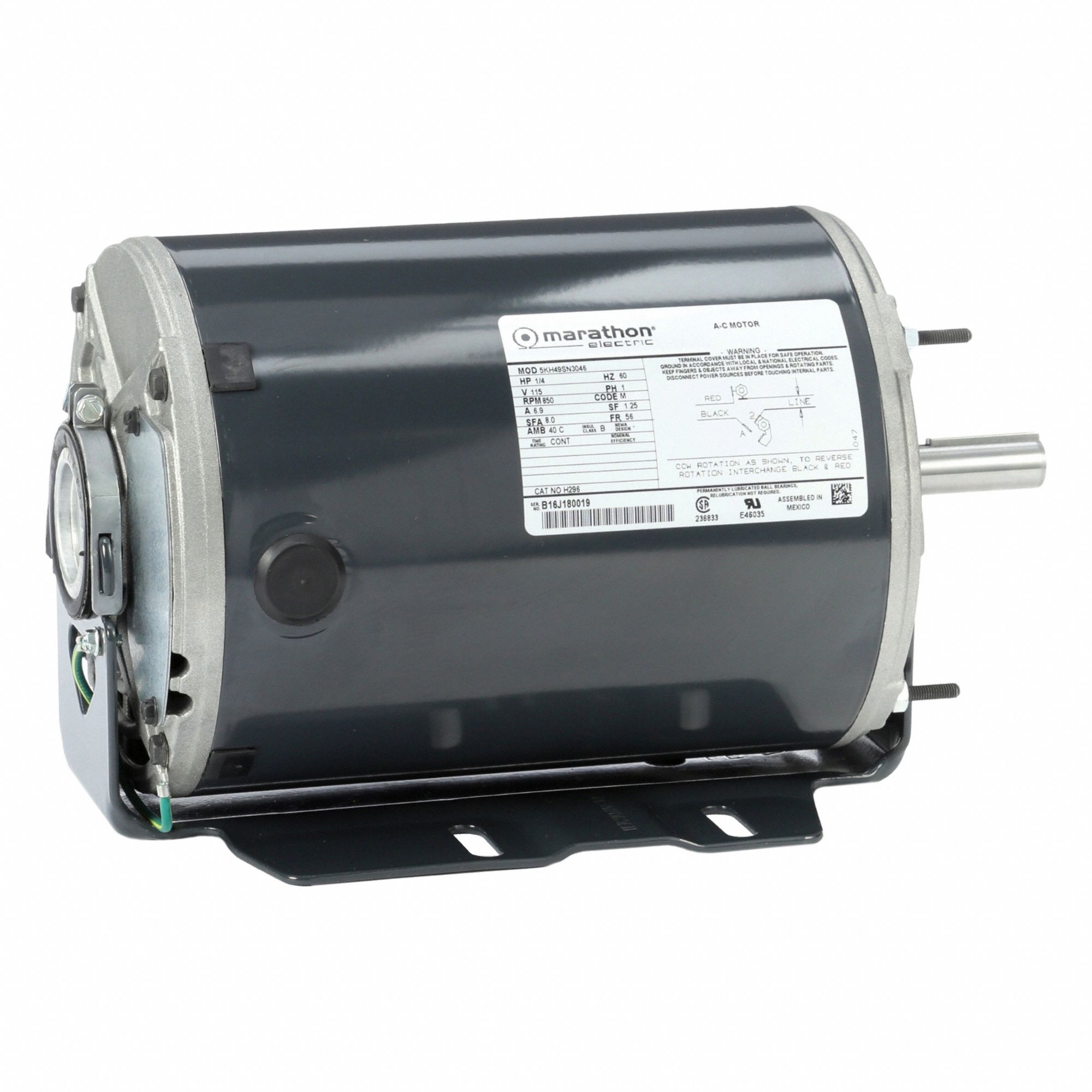 Direct Drive Blower Motor: 1 Speed, Open Drip Proof, Cradle Base Mount, 1/4 hp Horsepower