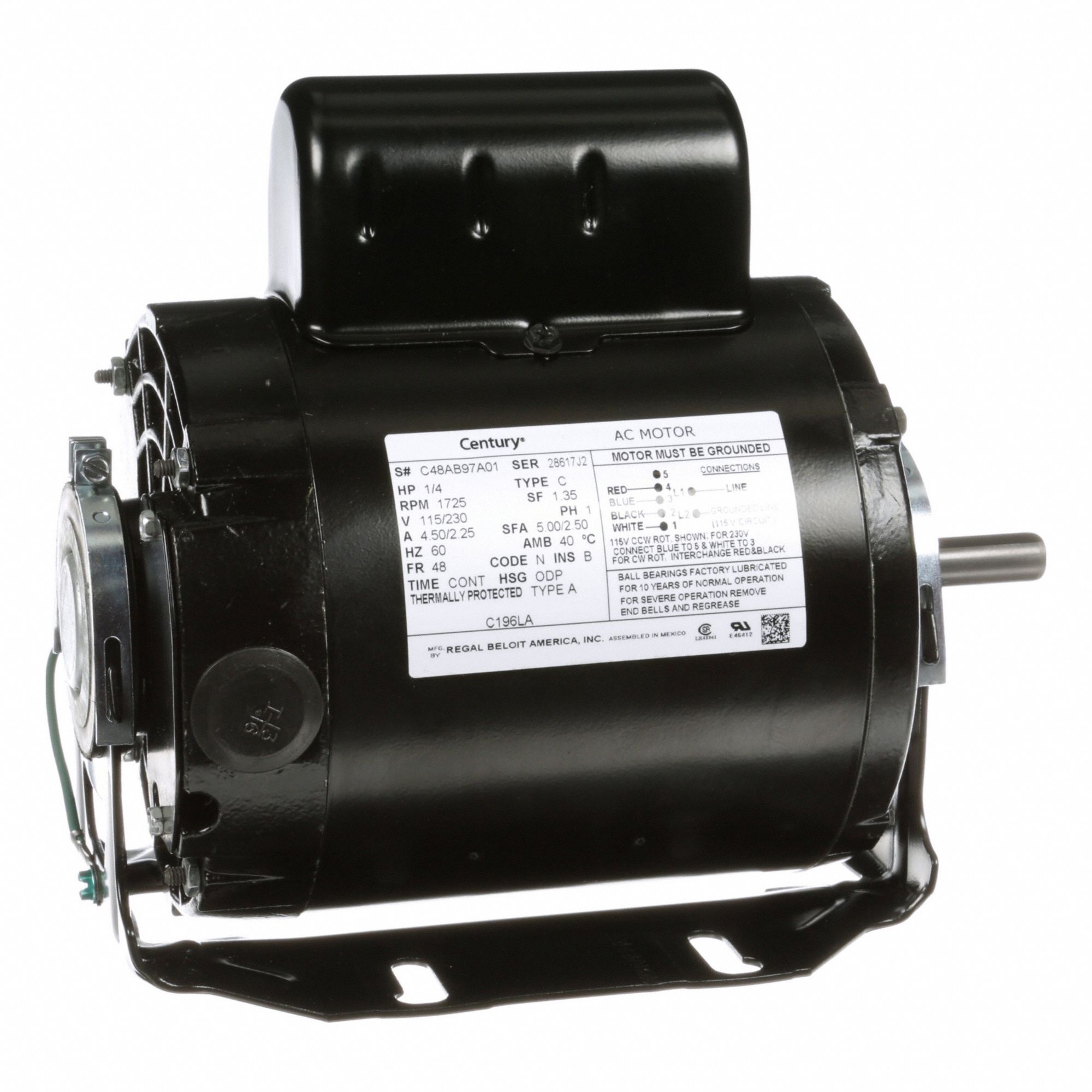 Direct Drive Blower Motor: 1 Speed, Open Drip Proof, Cradle Base Mount, 1/4 hp Horsepower