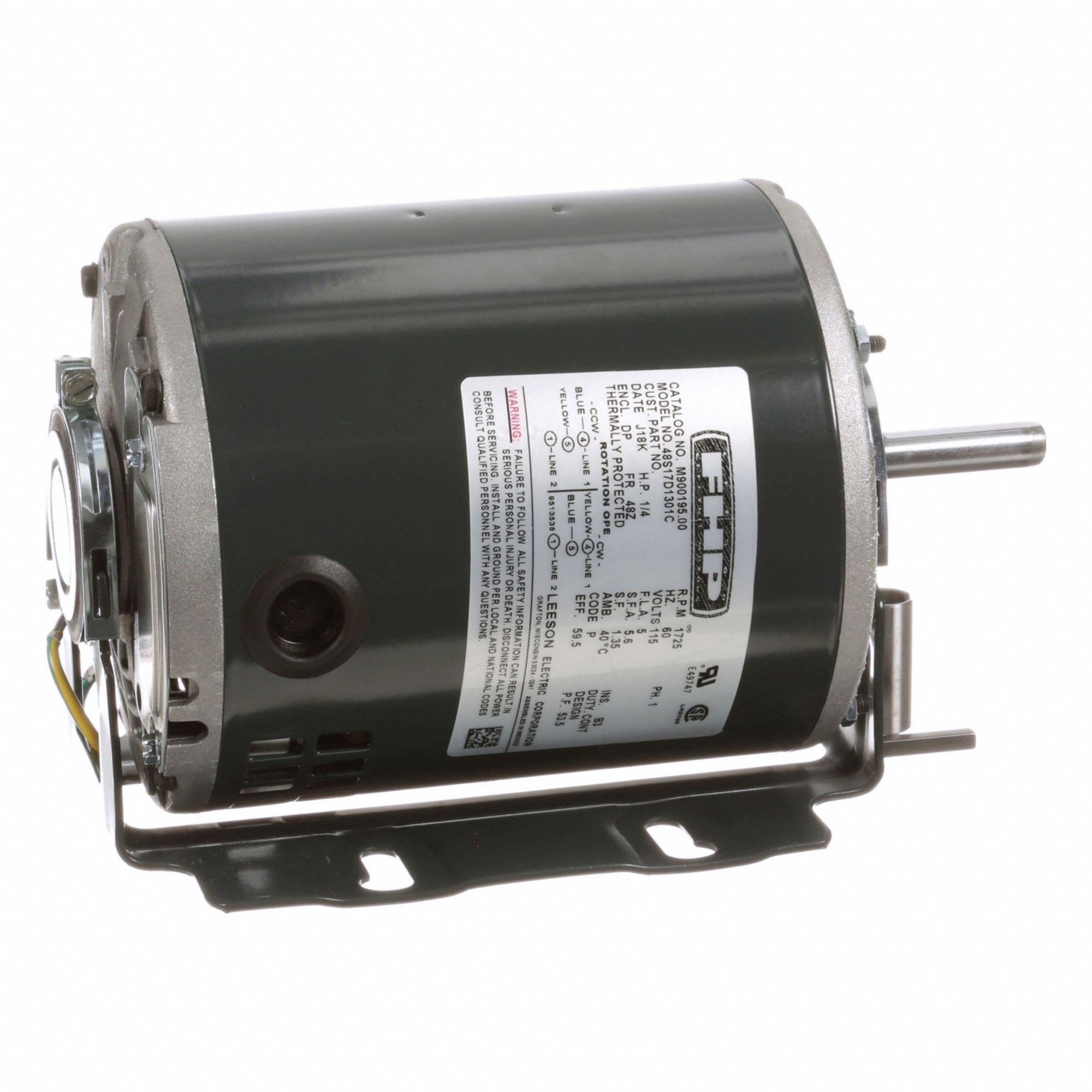 Direct Drive Blower Motor: 1 Speed, Open Drip Proof, Cradle Base Mount, 1/4 hp Horsepower