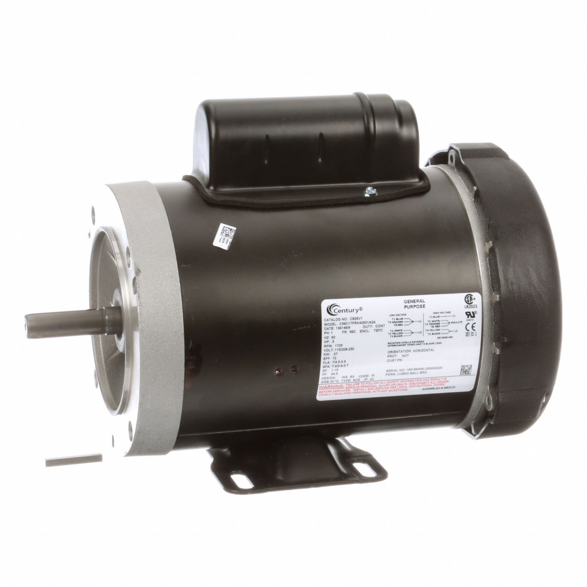 GeneralPurposeMotor 1/2hp 1725RPM 56C