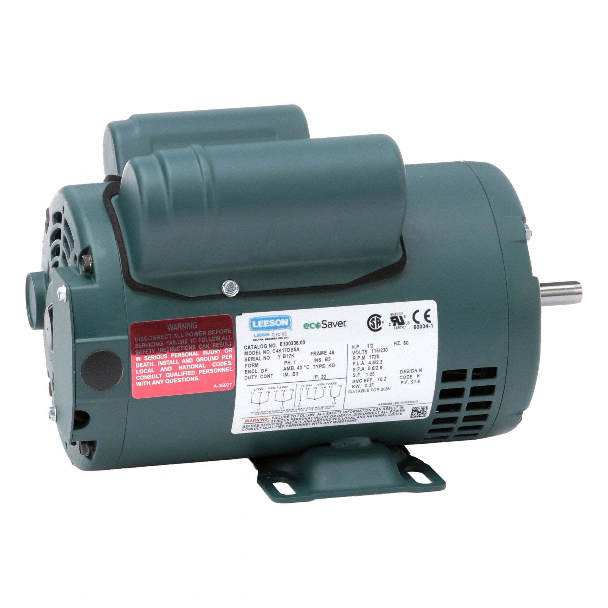 GeneralPurposeMotor 1/2hp 1725RPM 48