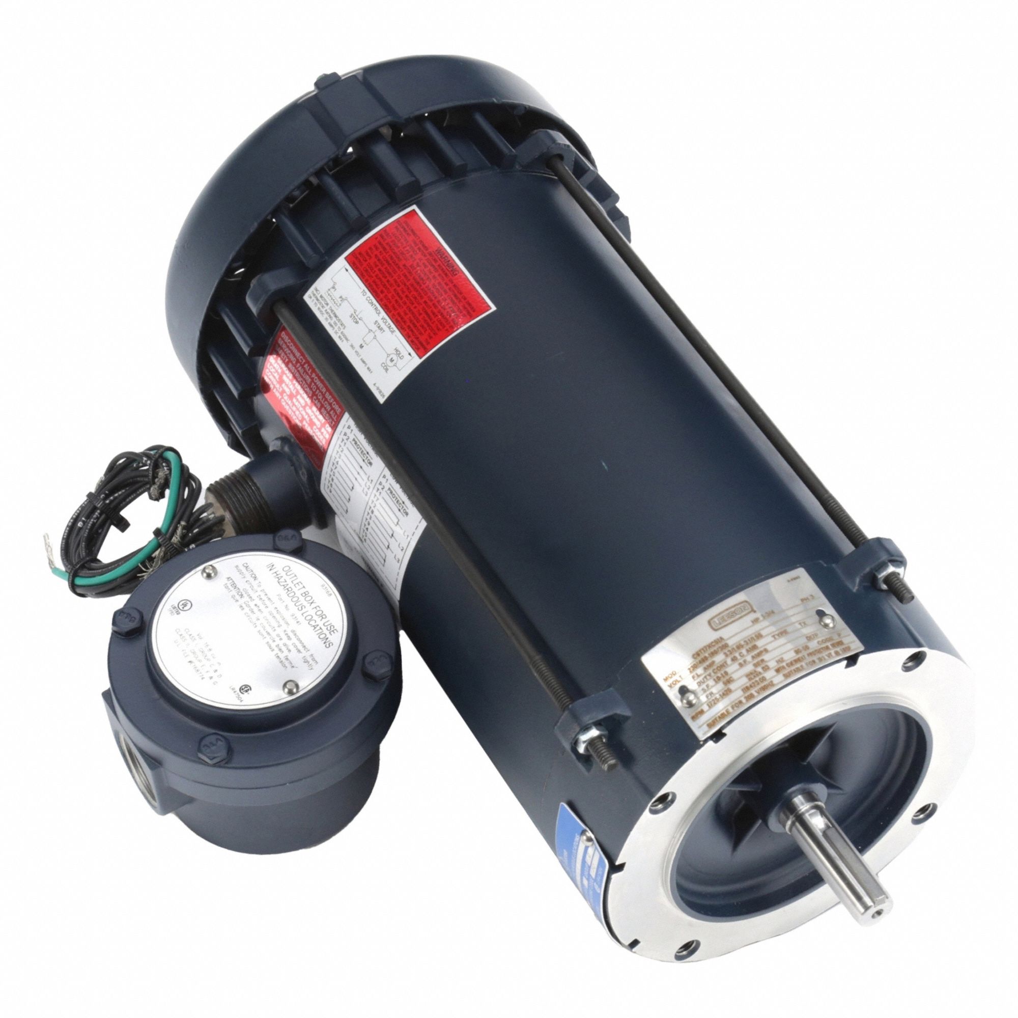 Hazardous Location Motor: Division I, Class I/Class II, C-Face, 1 hp Horsepower, 1.6 A, TEFC
