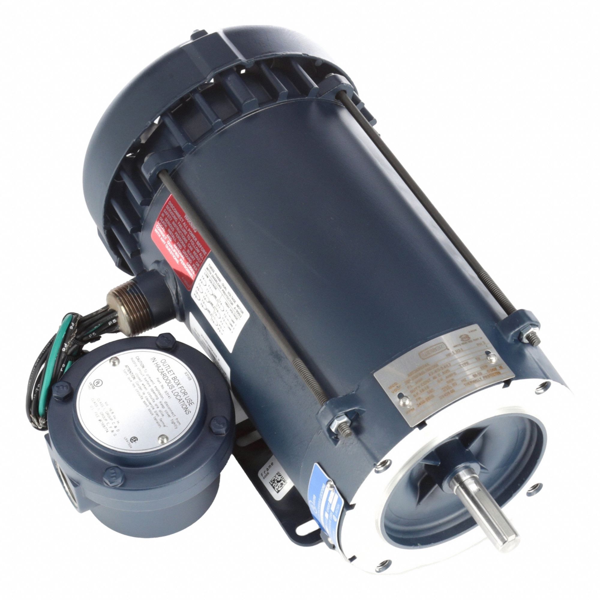 Hazardous Location Motor: Division I, Class I/Class II, C-Face/Rigid Base, 3, 450 RPM RPM