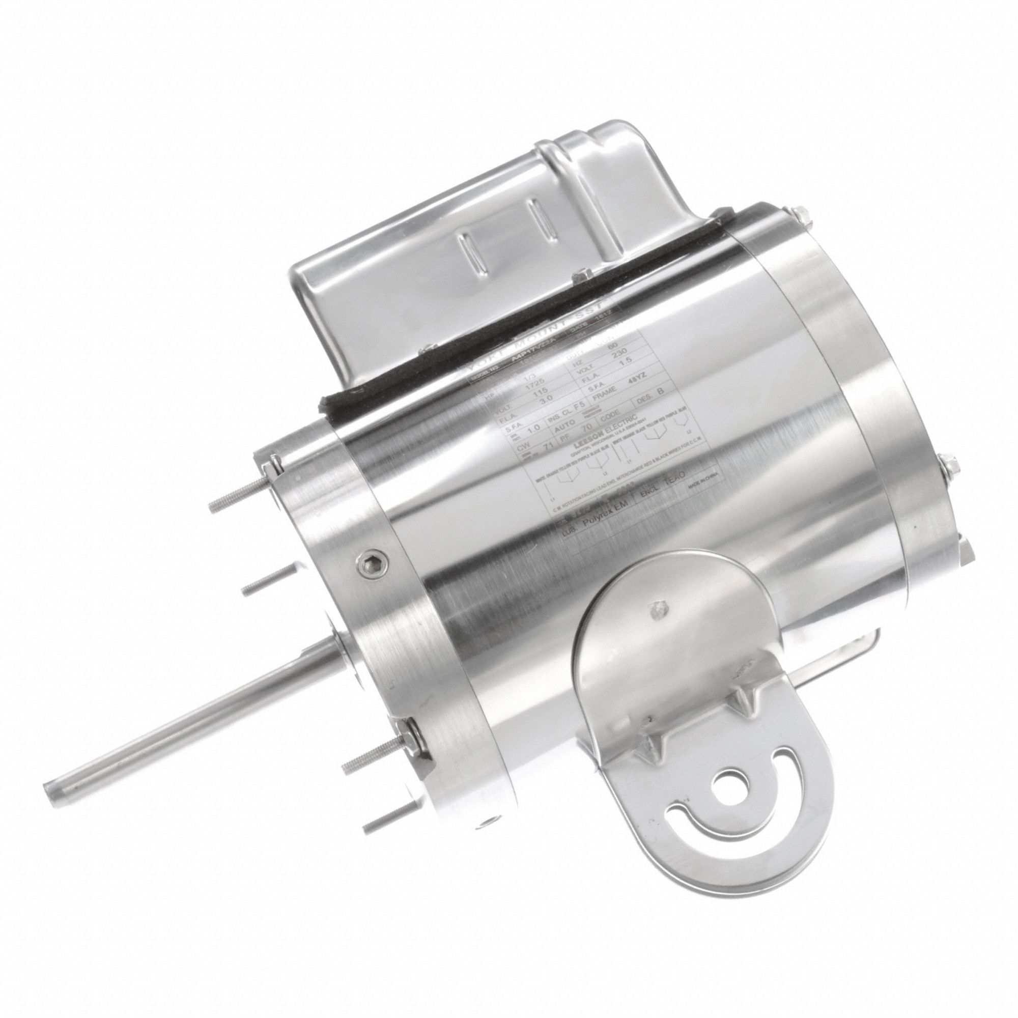 Washdown Motor: Permanent Split Capacitor, 1/3 hp Horsepower, 1, 755 RPM RPM, 115/230V AC