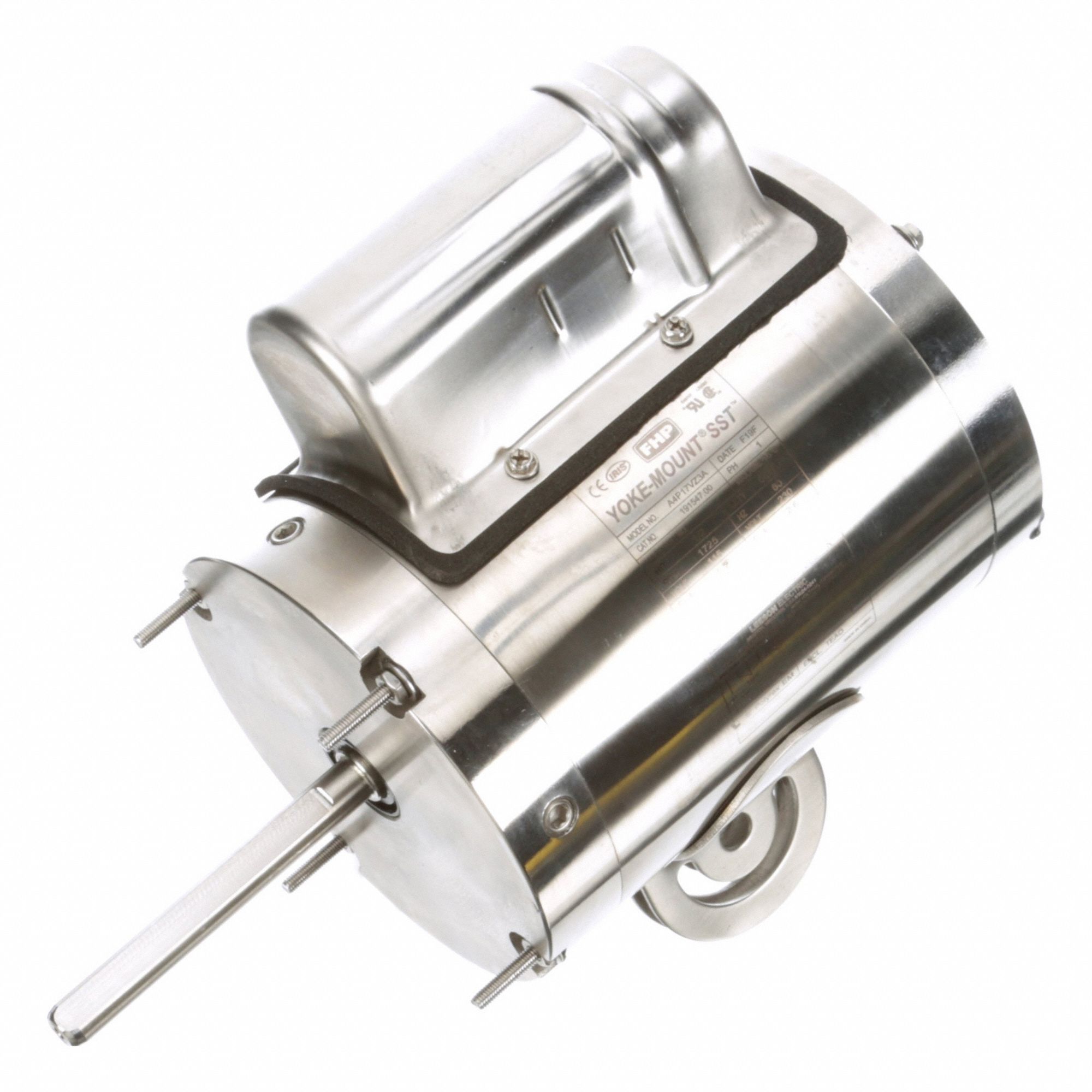 Washdown Motor: Permanent Split Capacitor, 1/2 hp Horsepower, 1, 750 RPM RPM, 115/230V AC