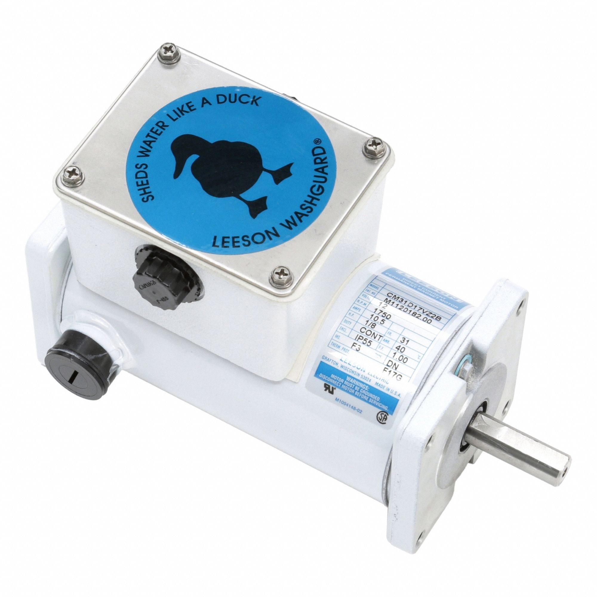 Washdown Motor: 12V DC, Flange