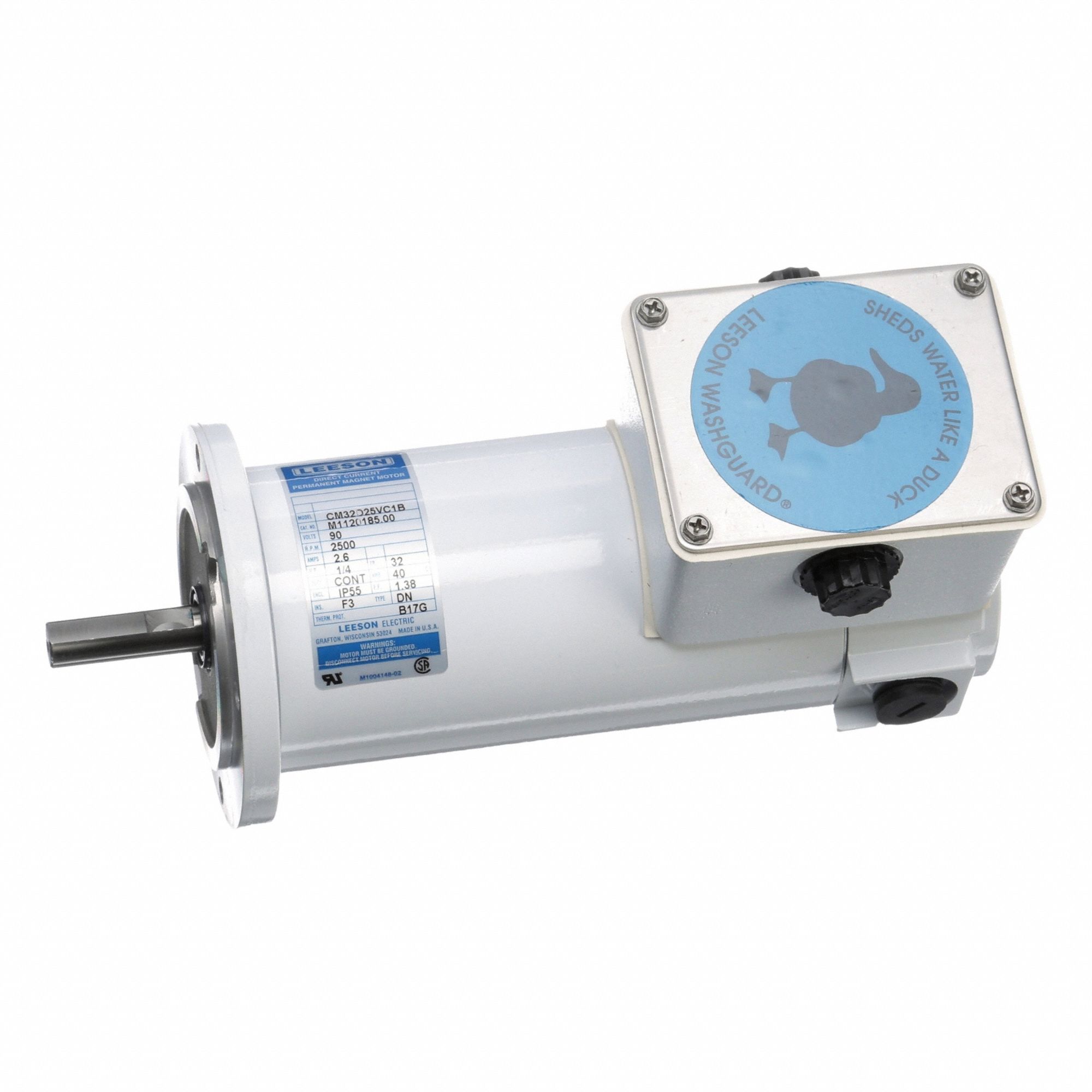 Washdown Motor,  1/4 HP,  Epoxy Finish,  DC Motor,  Nameplate RPM 2, 500,  Voltage 90V DC,  32 Frame