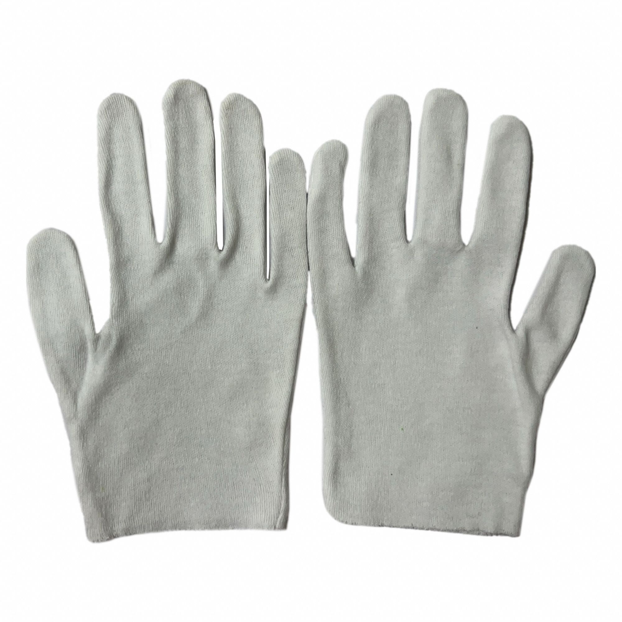 Inspection Gloves: L ( 9 ), Unfinished Hem, Cut and Sewn, 8 in Glove Lg, White, 12 PK