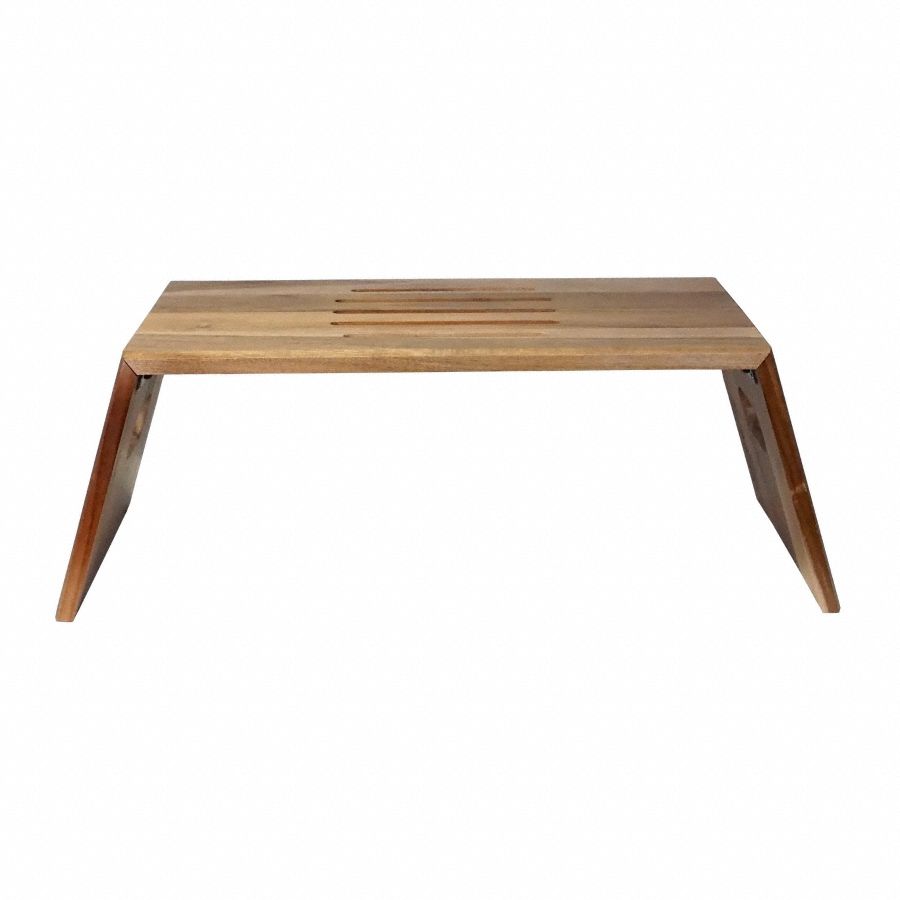 Laptop Stand: Natural, 8 3/4 in Max Ht, 1 5/8 in Min Ht, 25 3/4 in Overall Wd, Wood
