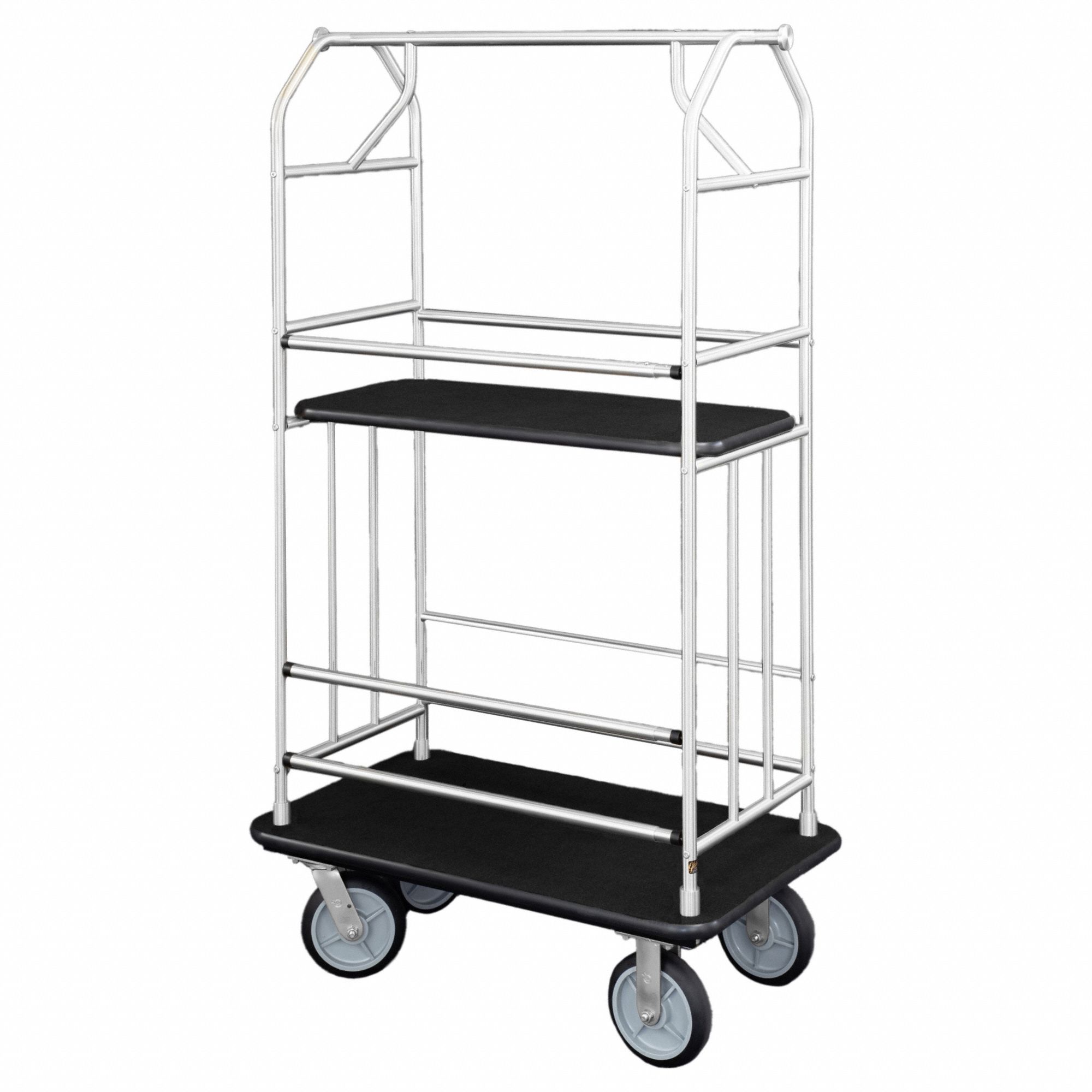 Bellman Cart: 1 in Frame Dia, 41 in Overall Lg, 25 in Overall Dp, 71 in Overall Ht, Black