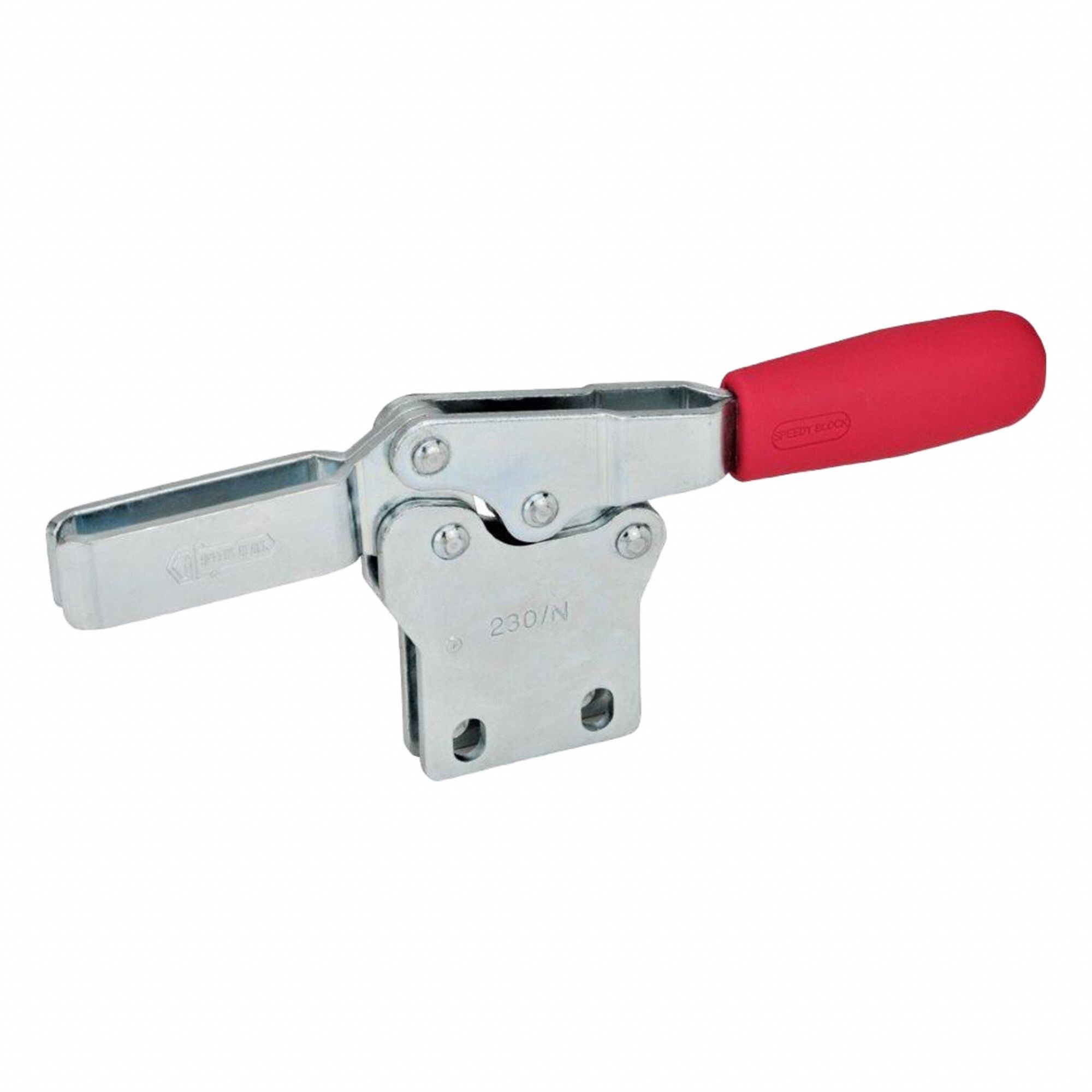 Horizontal Acting Toggle Clamp: Horizontal  Handle, Flange Base Mounting, 64 mm Arm Lg