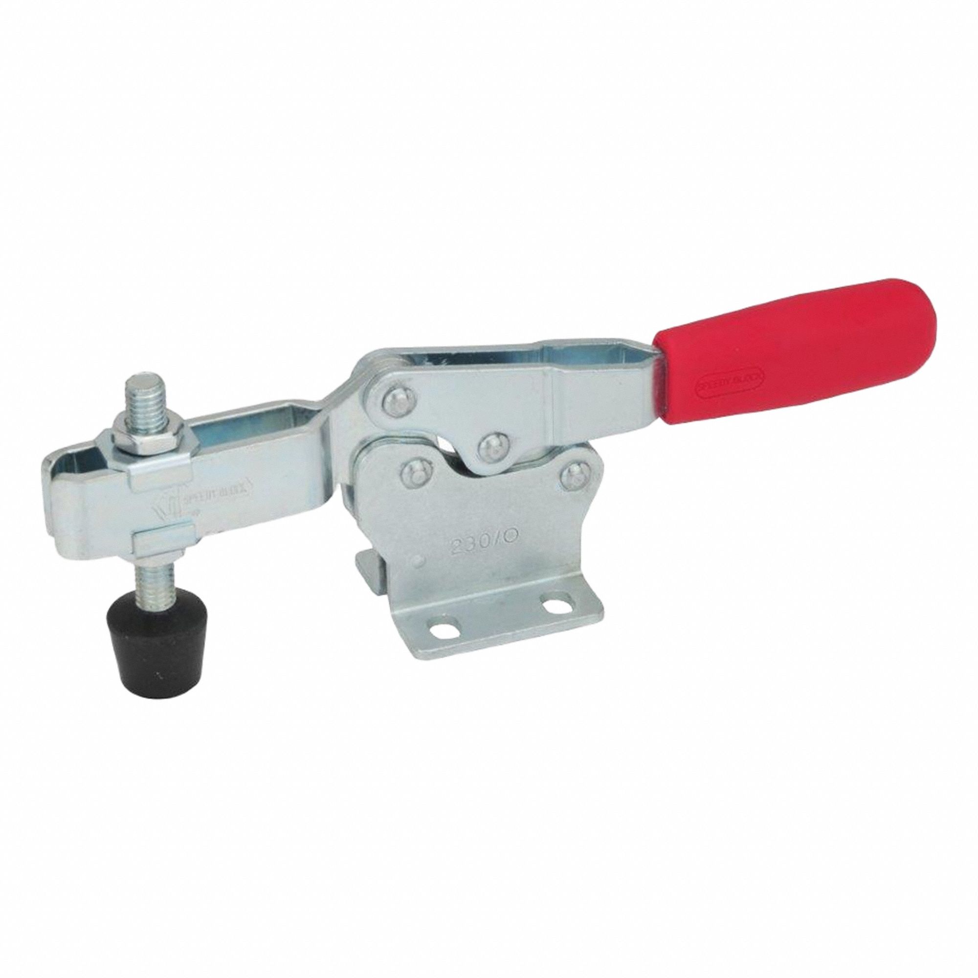 Horizontal Acting Toggle Clamp: Horizontal  Handle, Flange Base Mounting, 64 mm Arm Lg