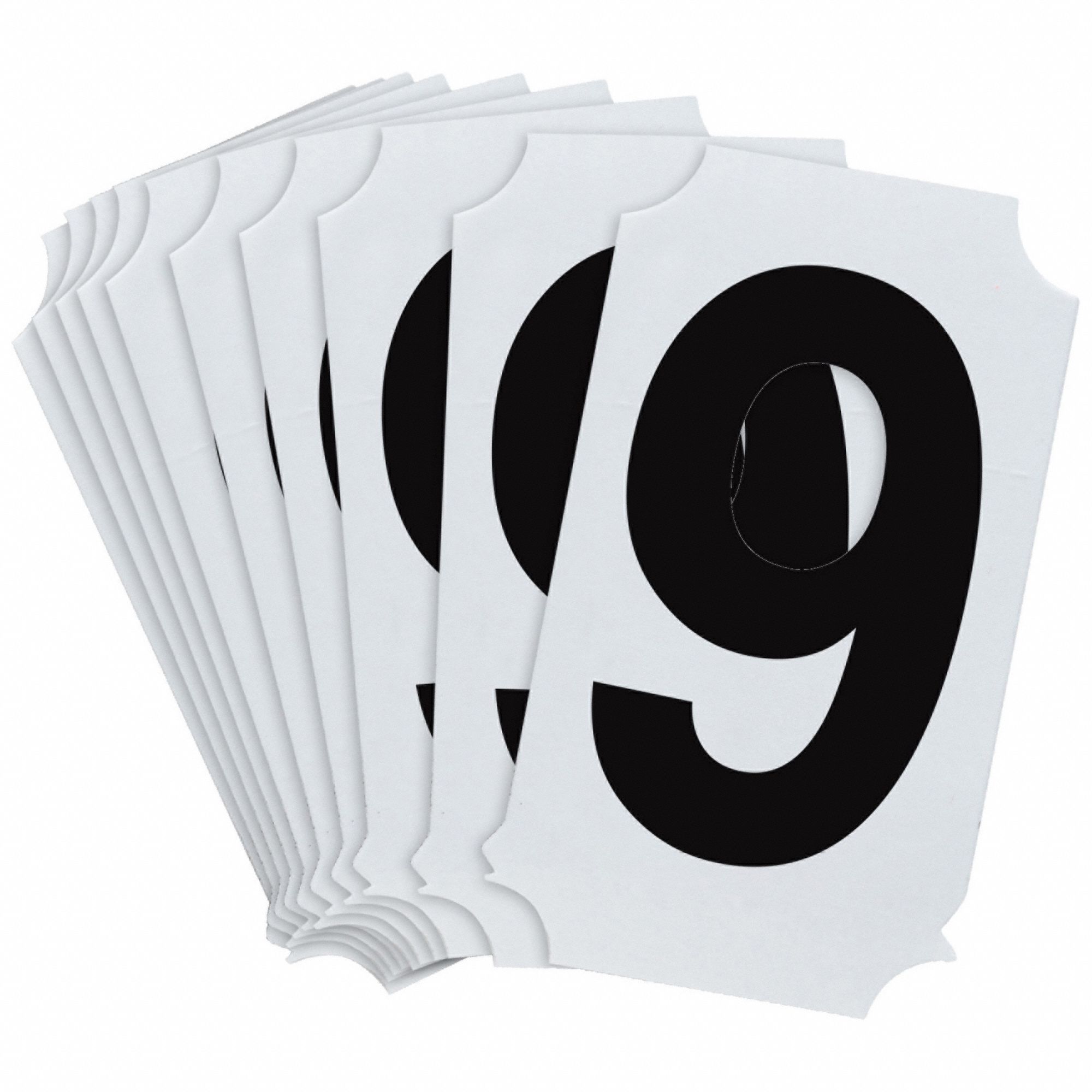NumberLabel, Polyester, 2inH, 1-3/4inW, PK10