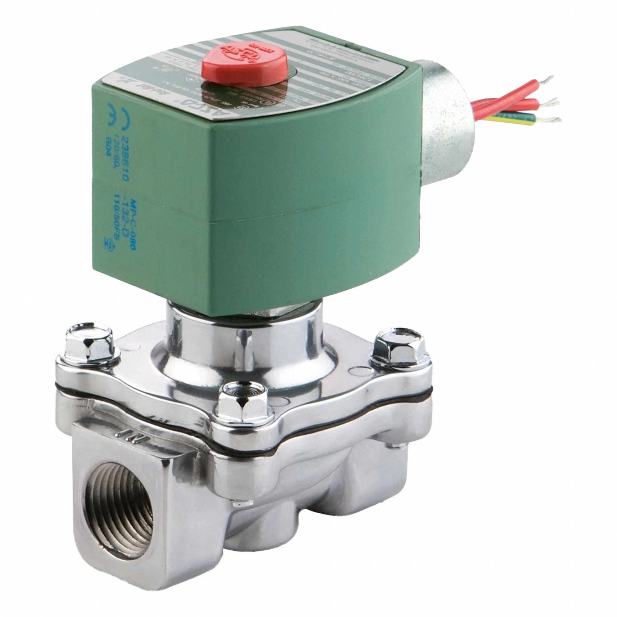 SOLENOID VALVE: 2-WAY, NORMALLY CLOSED, ½ IN PIPE, 24V DC, EXPLOSION PROOF/WATERTIGHT