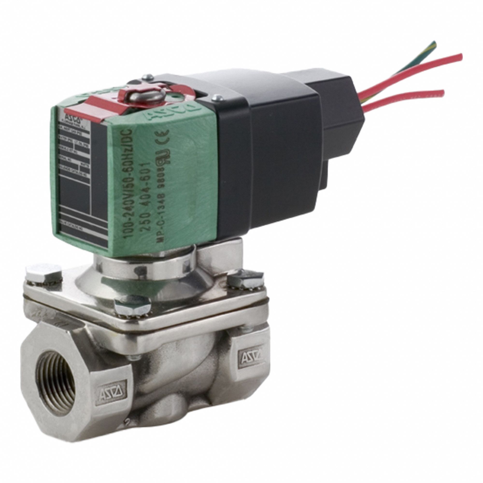 SOLENOID VALVE: 2-WAY, NORMALLY CLOSED, ¾ IN PIPE SIZE, 100 TO 240V AC/DC, WATERTIGHT