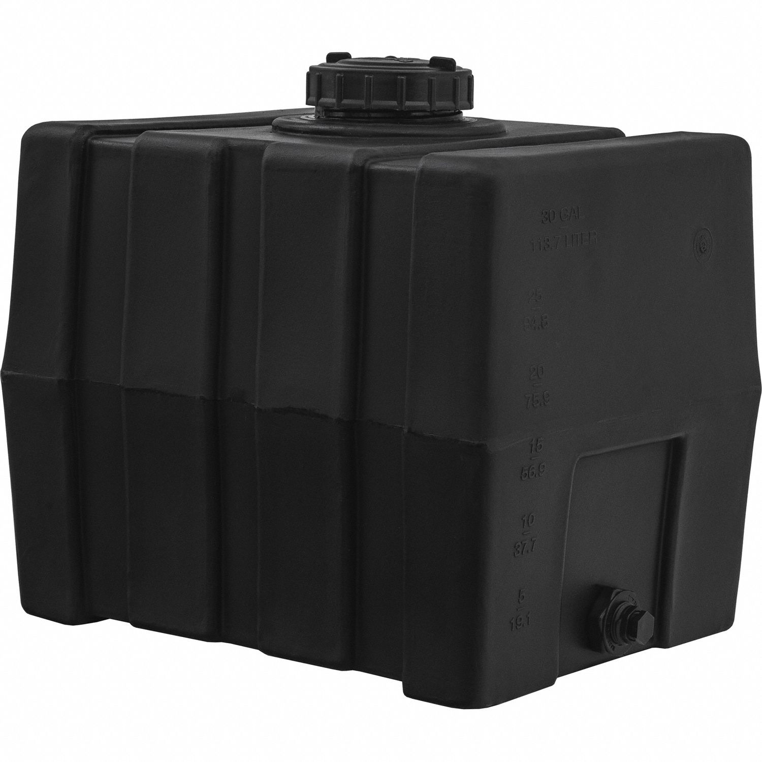 ROMOTECH Reservoir: Single Wall, Vertical, 30 gal, Closed Top, 3/16 in Wall Thick, 24 in x 19 in (MPN 82123905). Key specifications — Construction Material: Polyurethane; Brand: ROMOTECH.